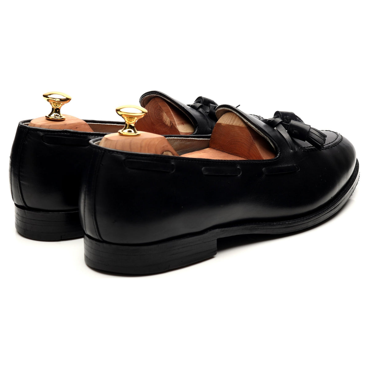 &#39;660&#39; Black Leather Tassel Loafers UK 11 US 11.5 D