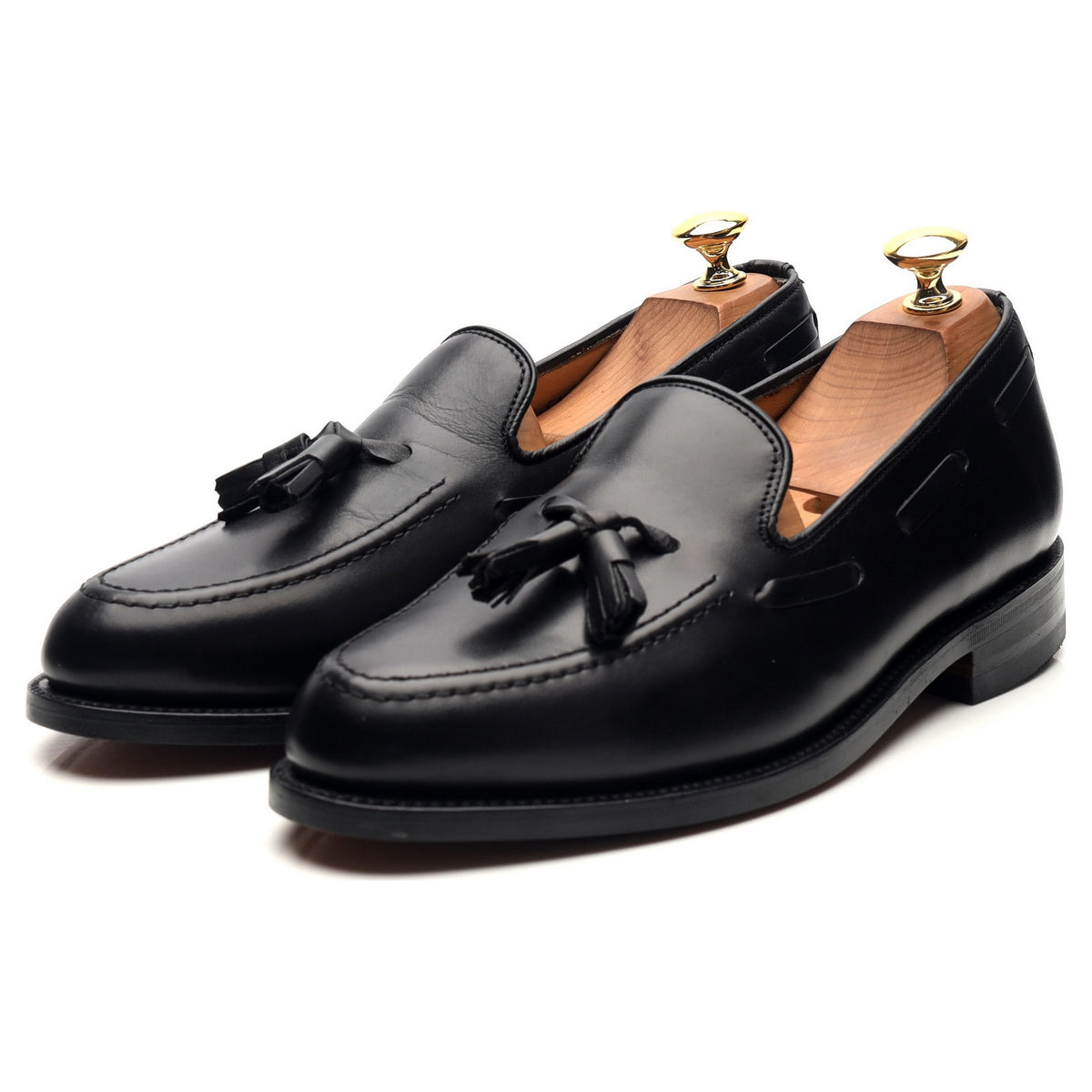 &#39;Salisbury&#39; Black Leather Tassel Loafers UK 7 E