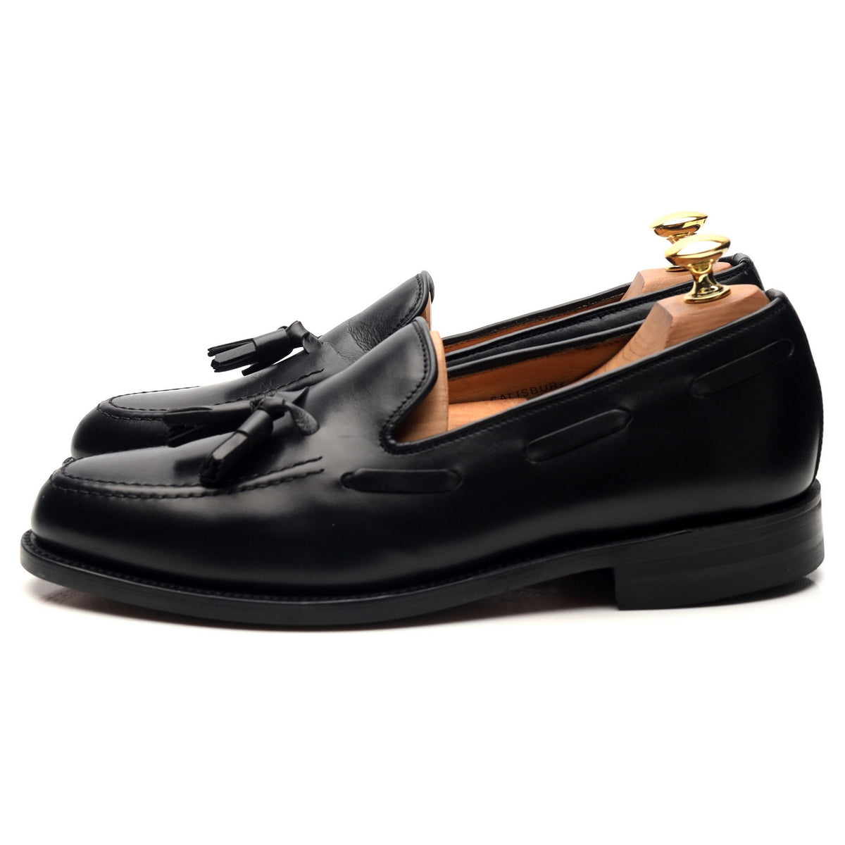 &#39;Salisbury&#39; Black Leather Tassel Loafers UK 7 E