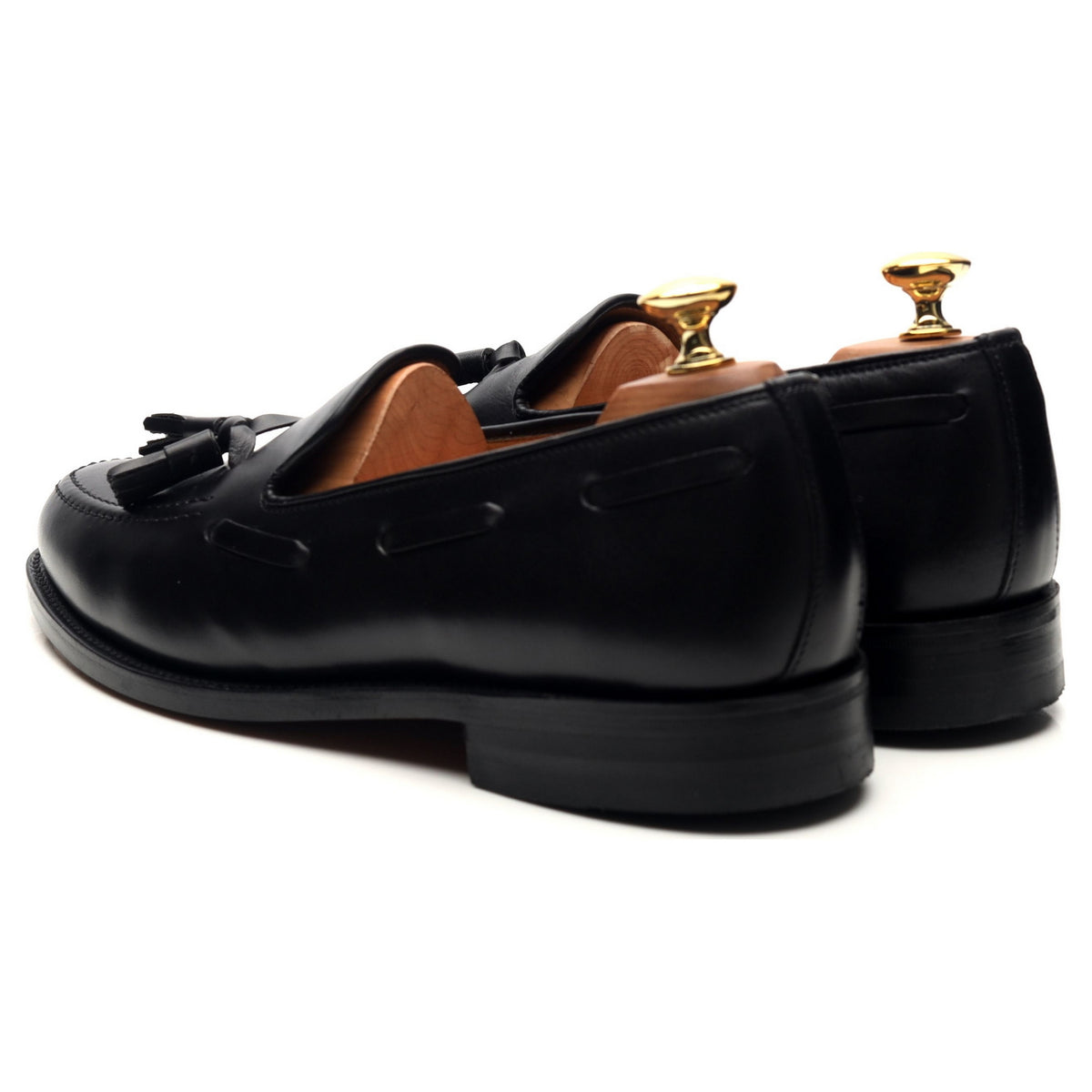 &#39;Salisbury&#39; Black Leather Tassel Loafers UK 7 E