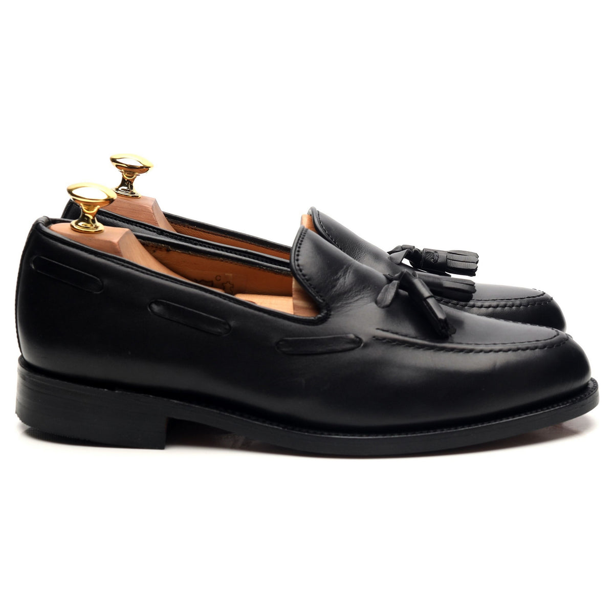 &#39;Salisbury&#39; Black Leather Tassel Loafers UK 7 E