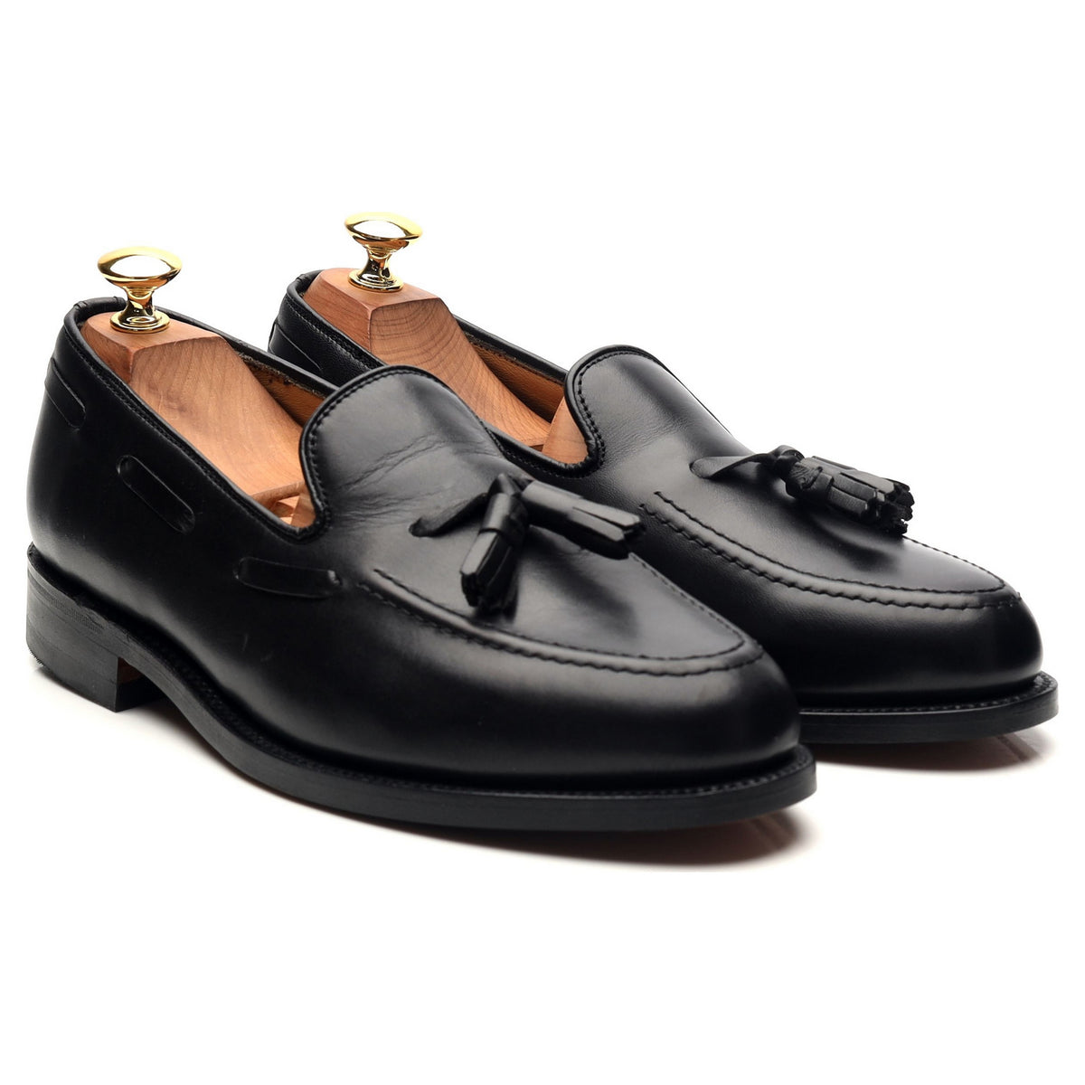 &#39;Salisbury&#39; Black Leather Tassel Loafers UK 7 E