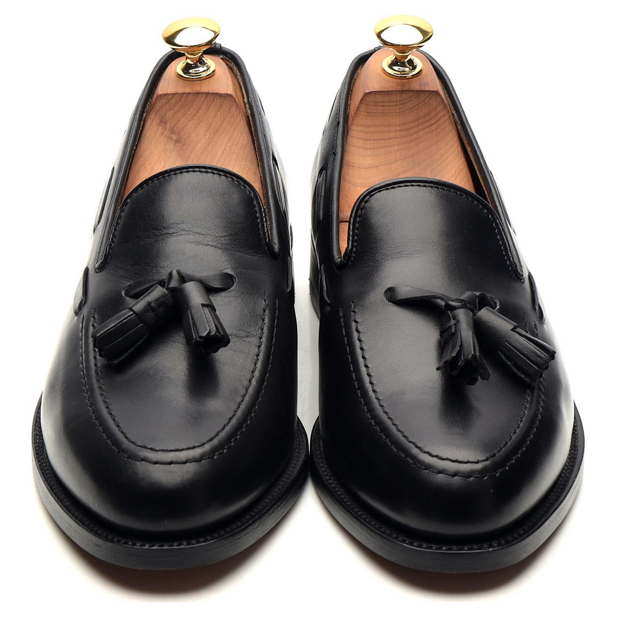 &#39;Salisbury&#39; Black Leather Tassel Loafers UK 7 E