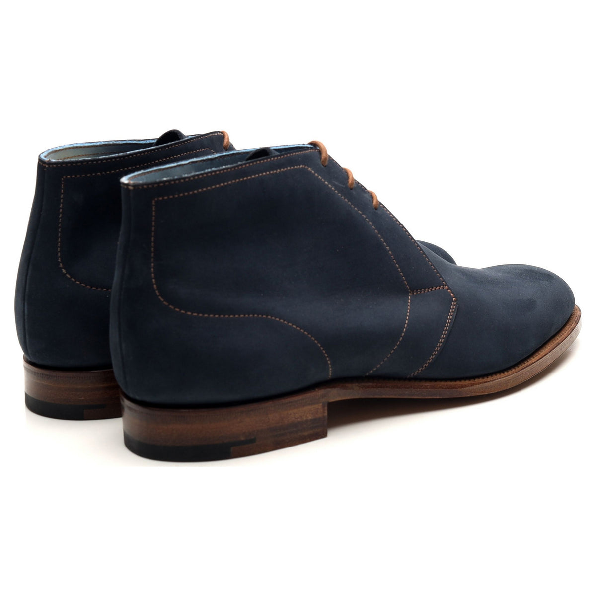 &#39;Cherwell&#39; Navy Blue Nubuck Leather Chukka Boots UK 6 E