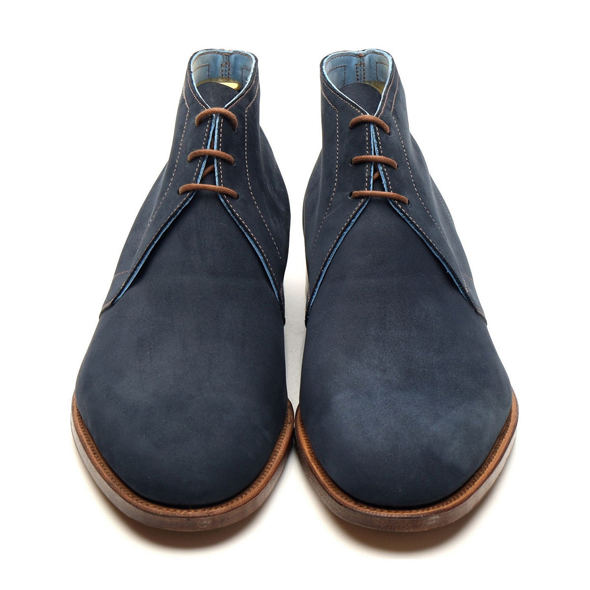 &#39;Cherwell&#39; Navy Blue Nubuck Leather Chukka Boots UK 6 E