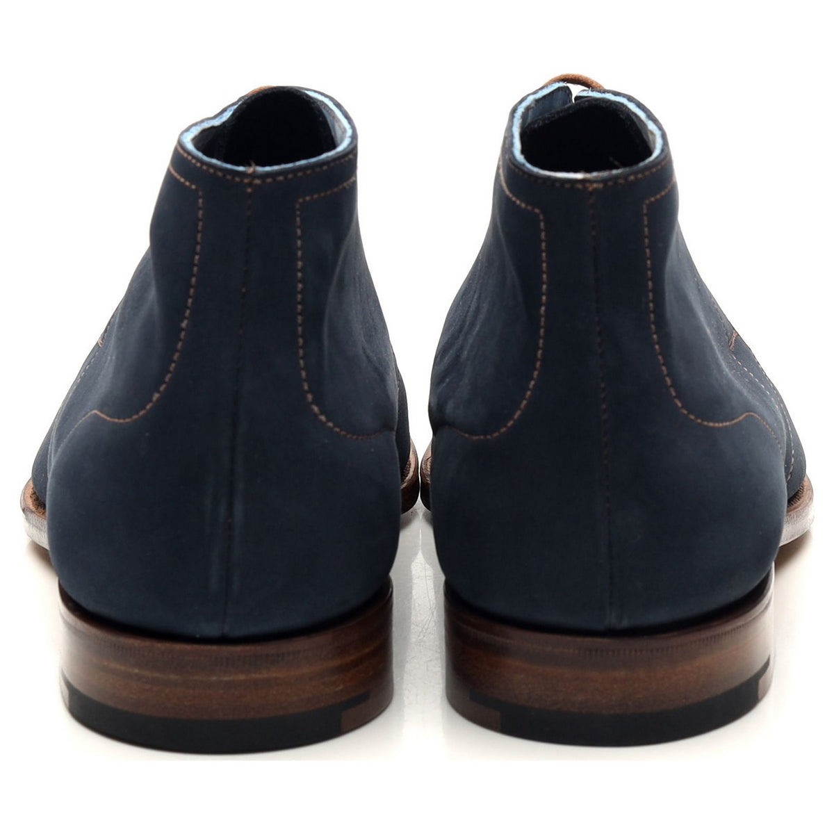 &#39;Cherwell&#39; Navy Blue Nubuck Leather Chukka Boots UK 6 E