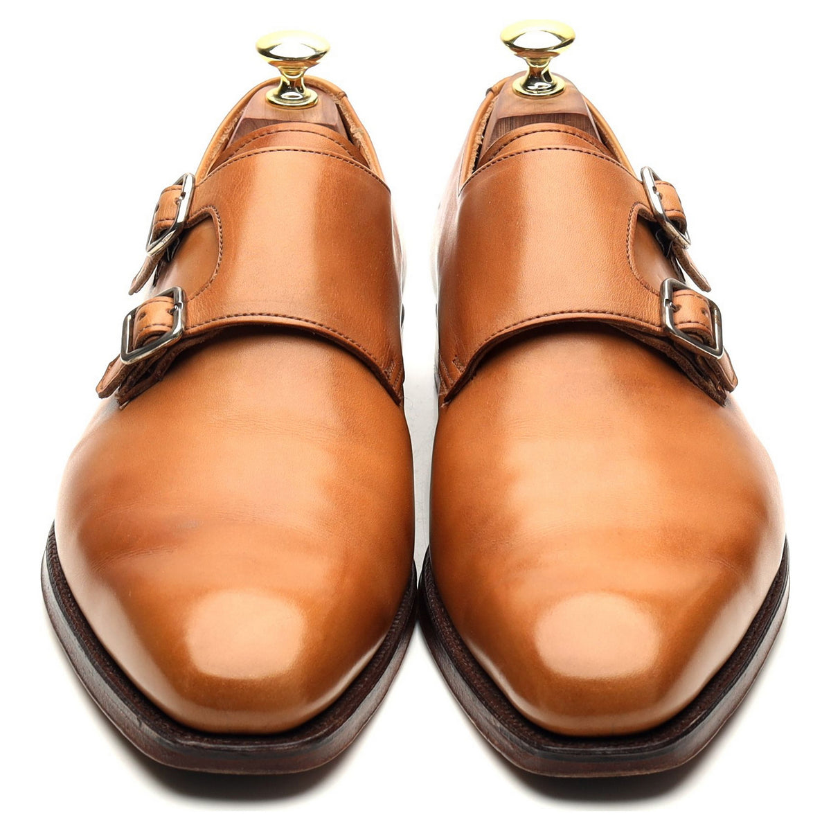 Rose &amp; Born Tan Brown Leather Double Monk Strap UK 7.5 E