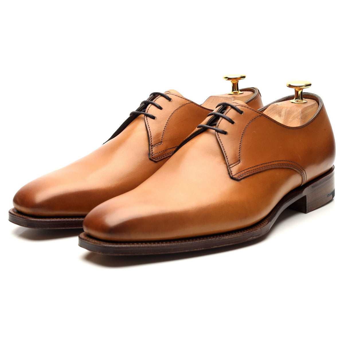 &#39;Shelton&#39; Tan Brown Leather Derby UK 5.5 E