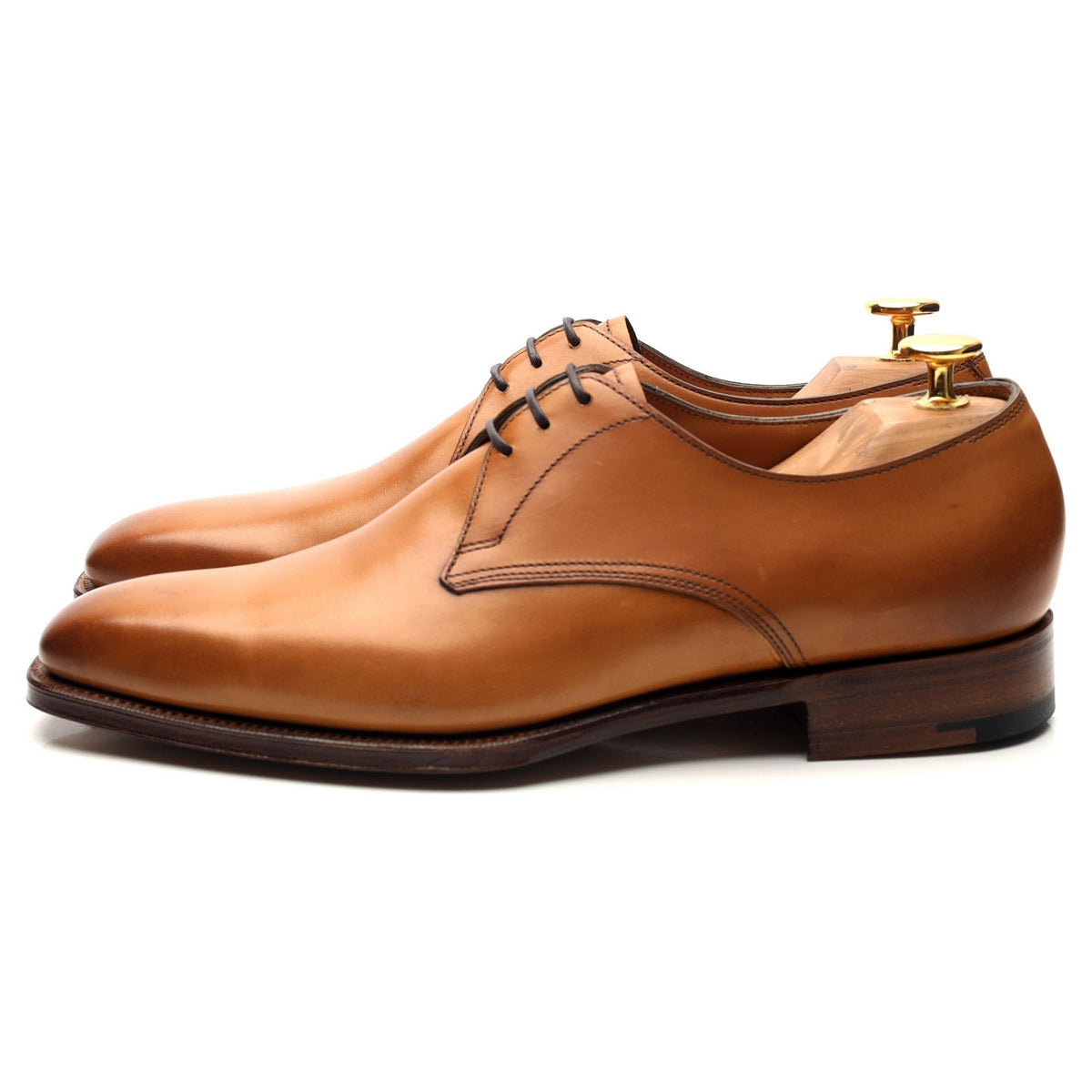 &#39;Shelton&#39; Tan Brown Leather Derby UK 5.5 E