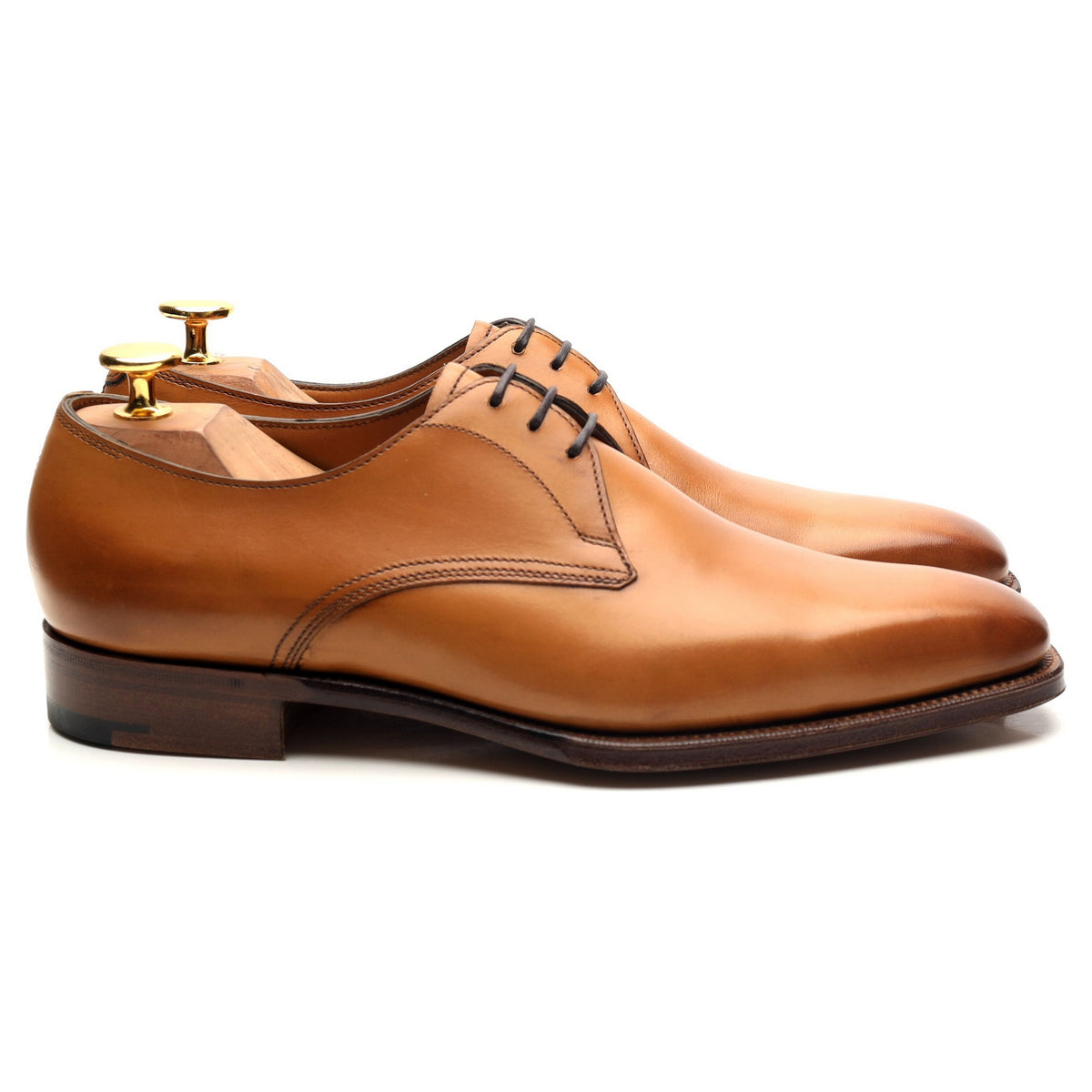 &#39;Shelton&#39; Tan Brown Leather Derby UK 5.5 E