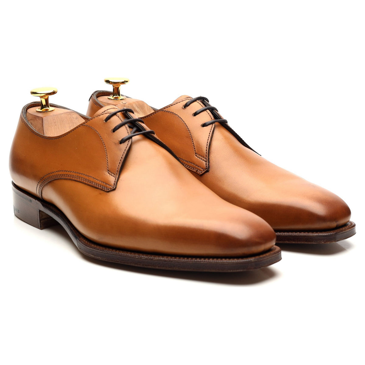 &#39;Shelton&#39; Tan Brown Leather Derby UK 5.5 E