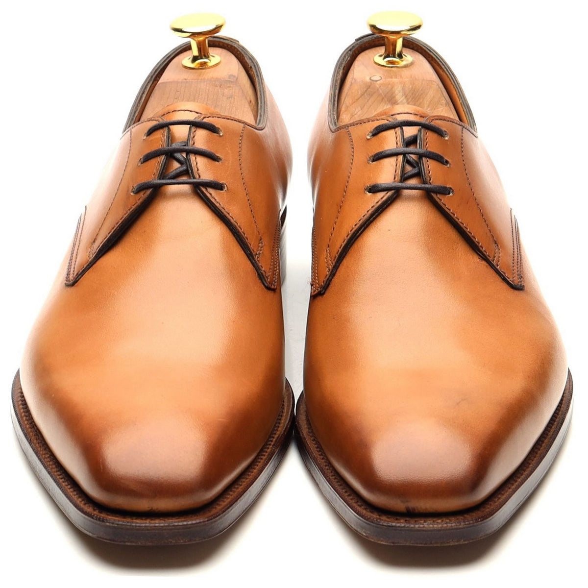 &#39;Shelton&#39; Tan Brown Leather Derby UK 5.5 E