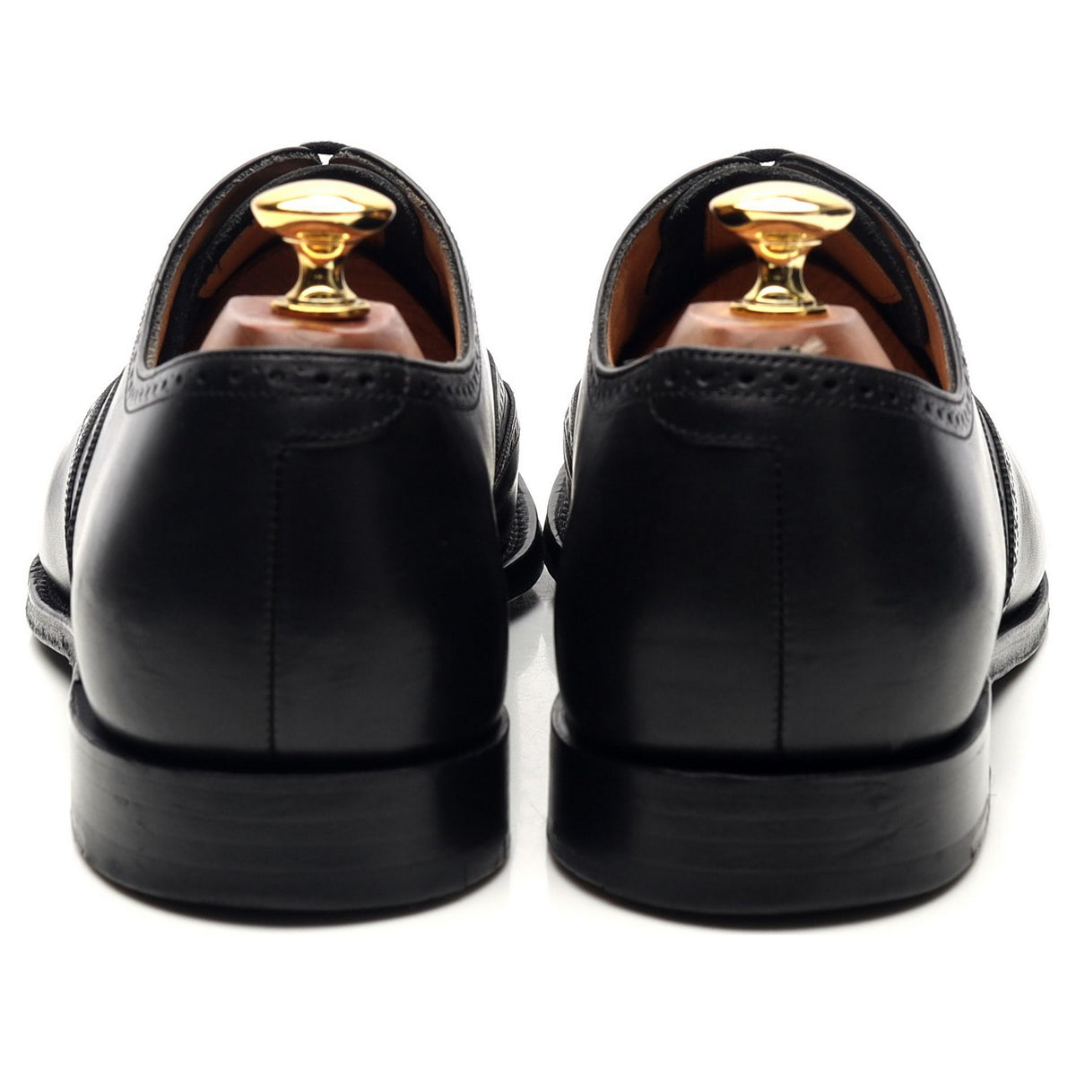 &#39;Berlin&#39; Black Leather Oxford Brogues UK 8 F