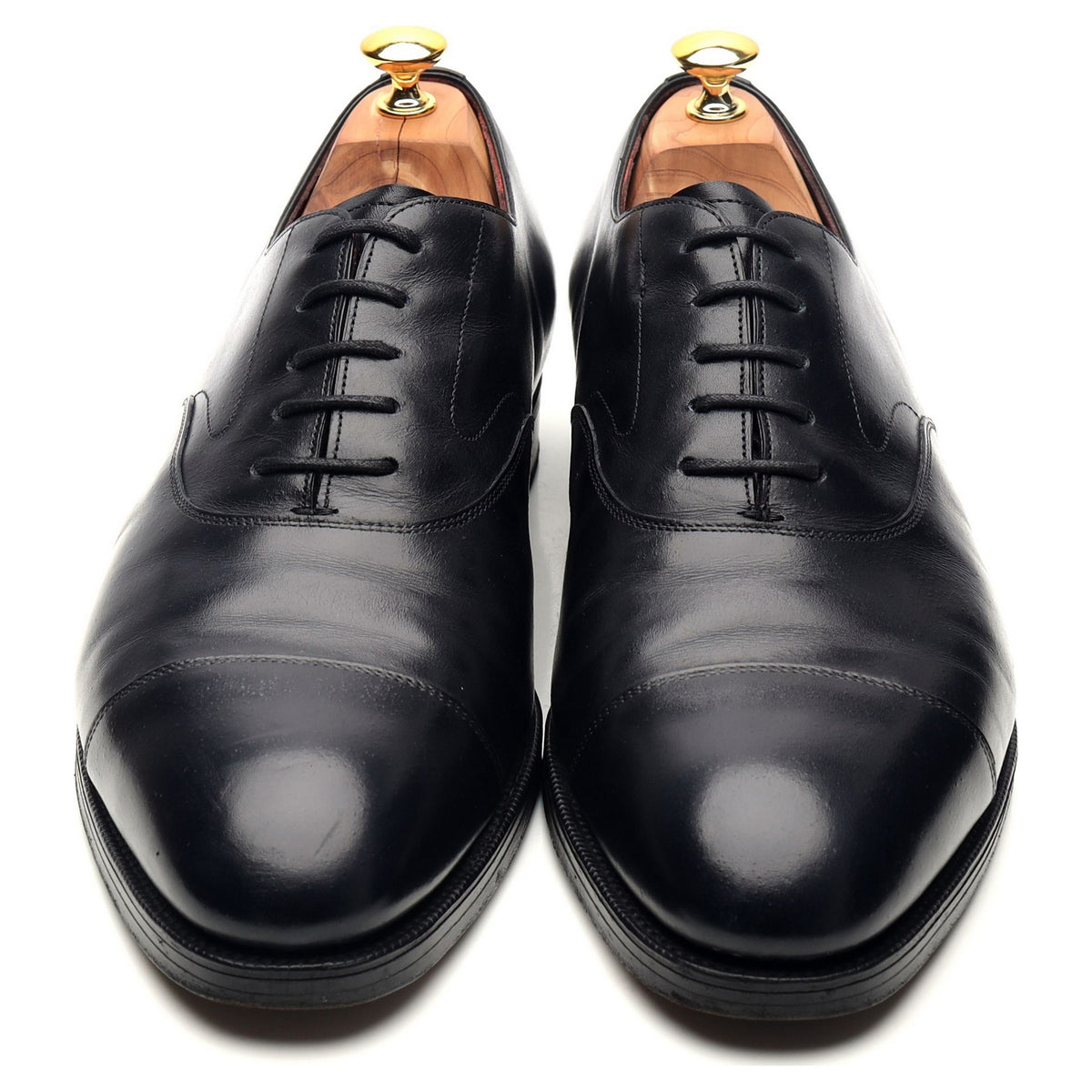 &#39;Chelsea&#39; Navy Blue Leather Oxford UK 12 E