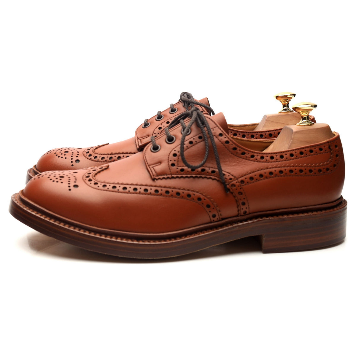 &#39;Appleby&#39; Tan Brown Leather Derby Brogues UK 10 FX