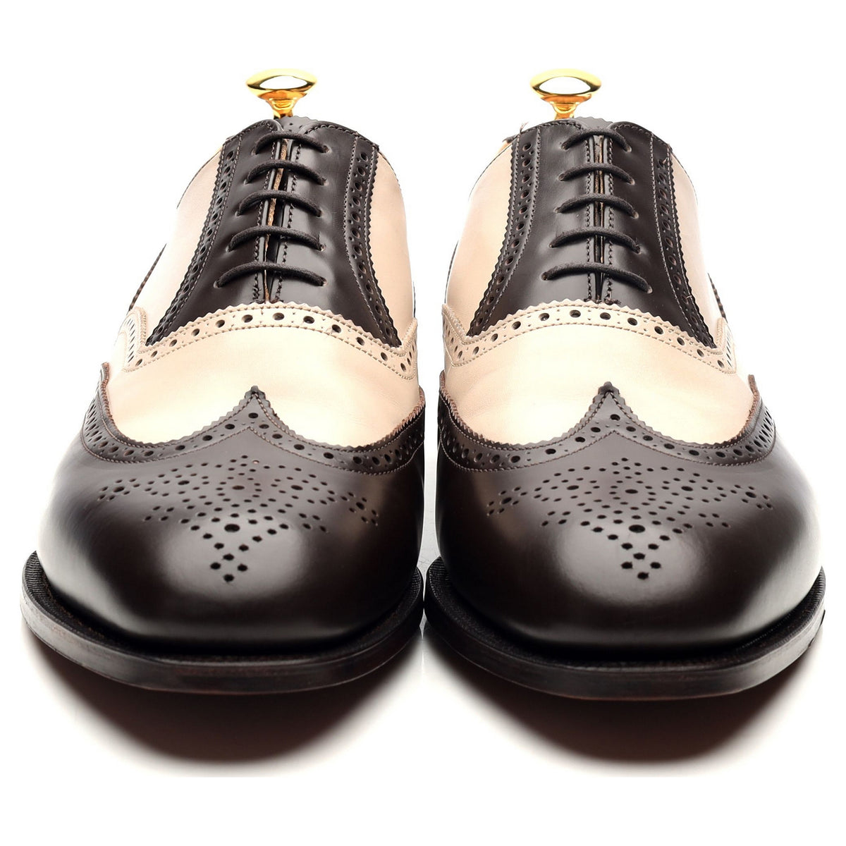 &#39;Melly&#39; Dark Brown Leather Spectator Brogues UK 11 F