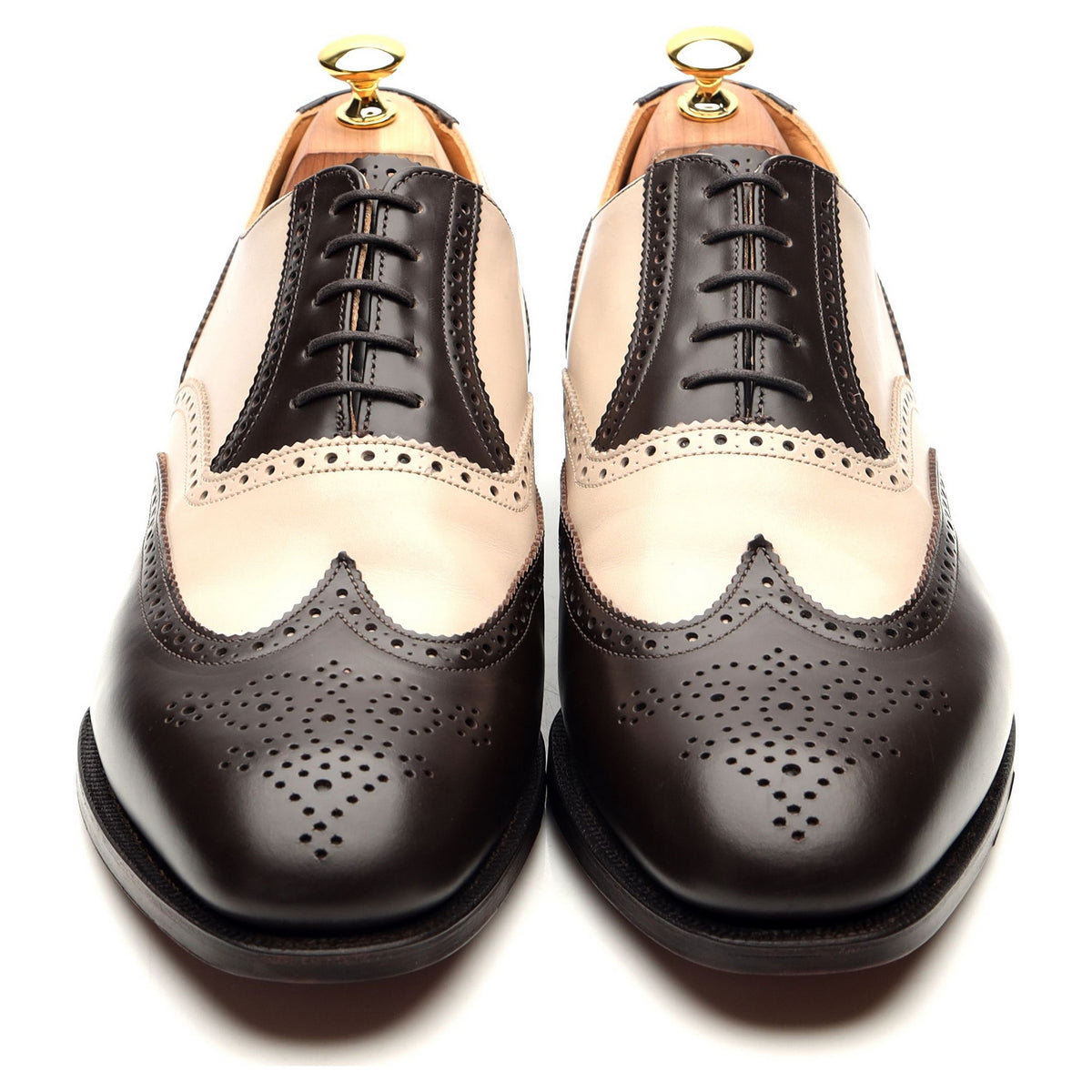 &#39;Melly&#39; Dark Brown Leather Spectator Brogues UK 11 F