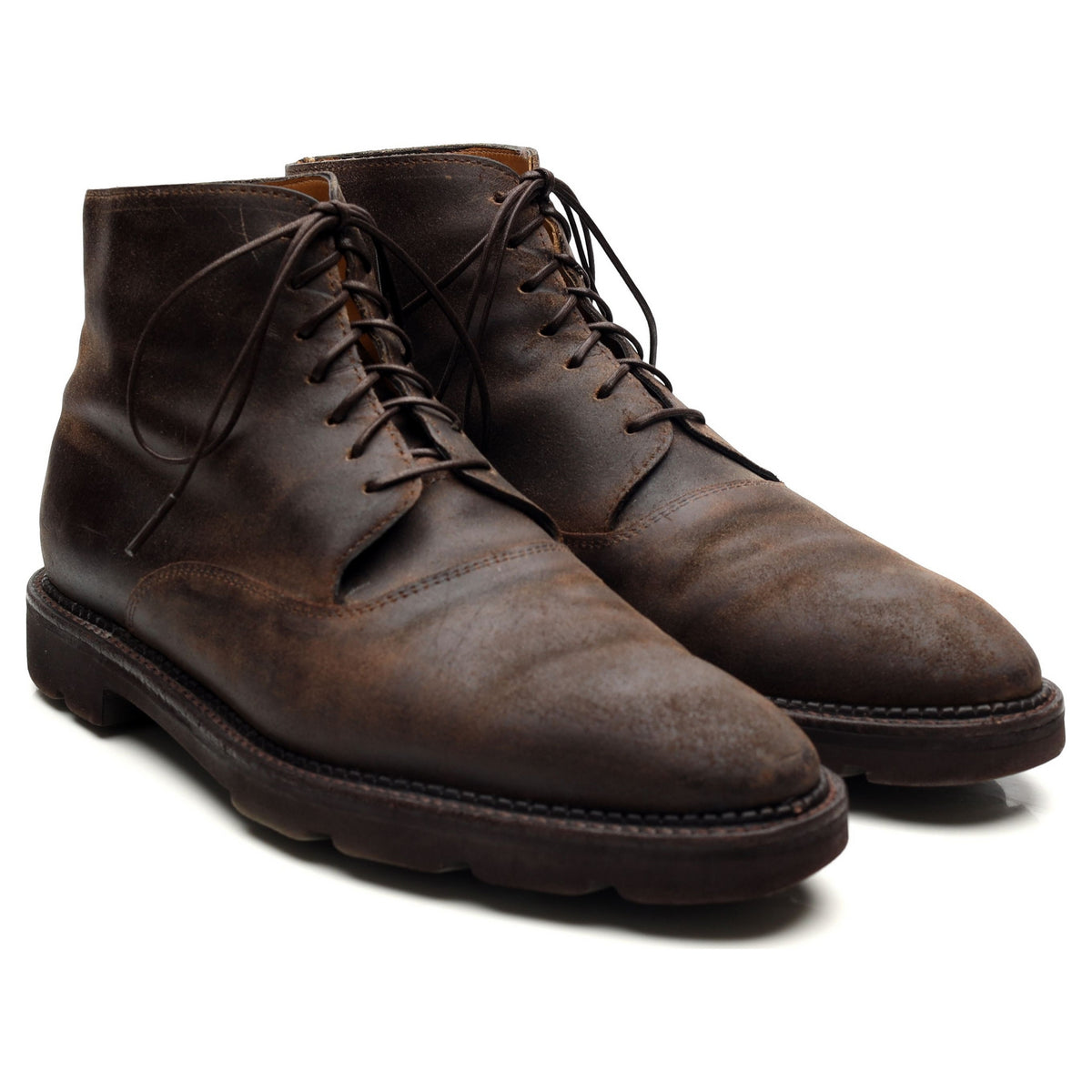 &#39;Forge&#39; Dark Brown Waxed Suede Boots UK 7 E