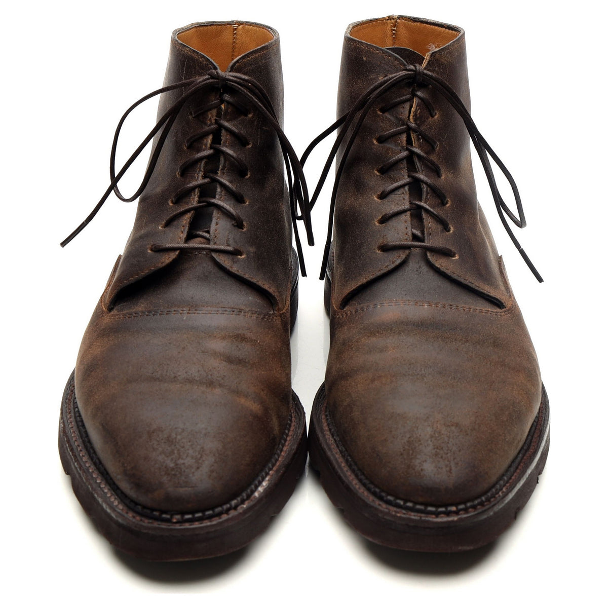 &#39;Forge&#39; Dark Brown Waxed Suede Boots UK 7 E