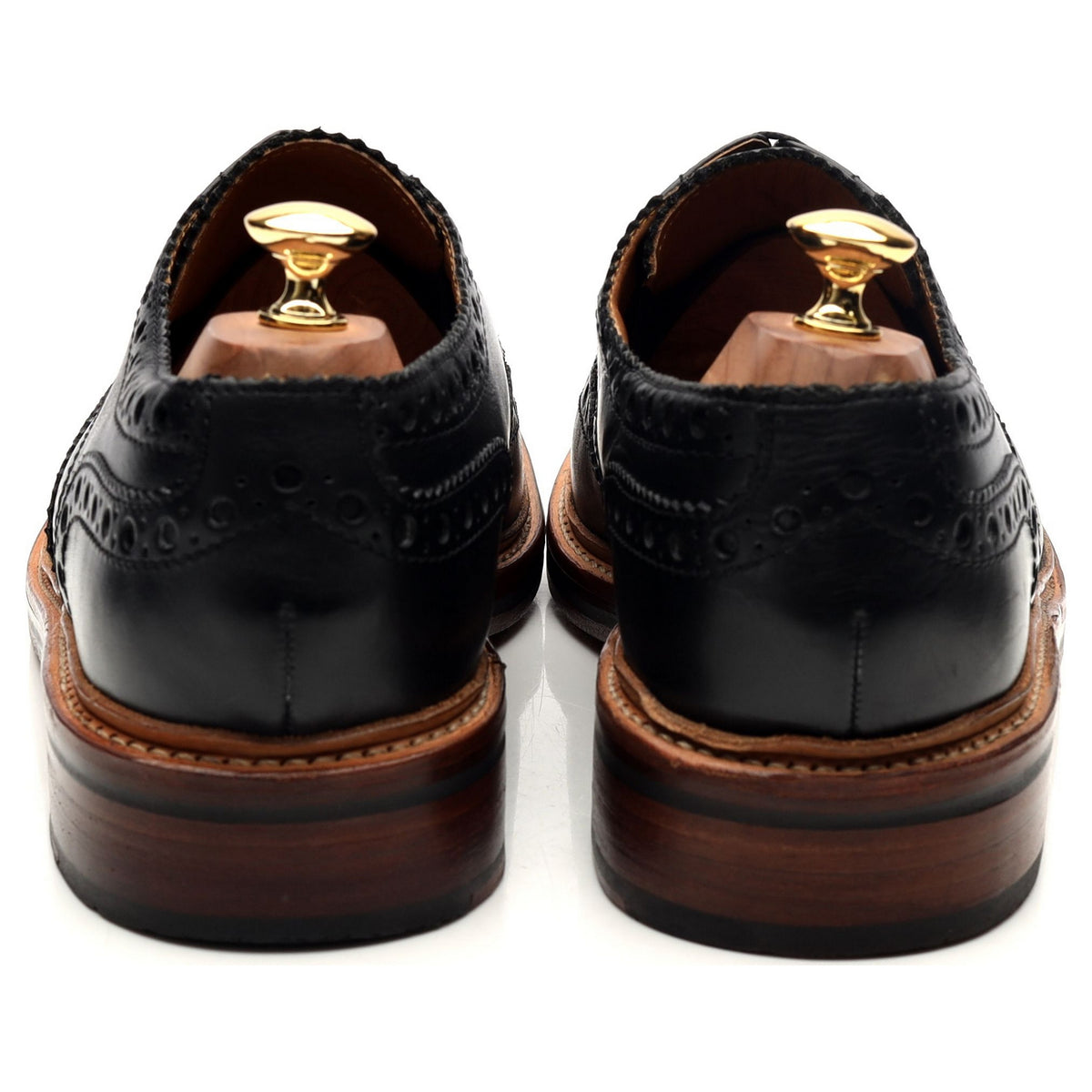 &#39;Archie&#39; Black Leather Derby Brogues UK 10.5 G