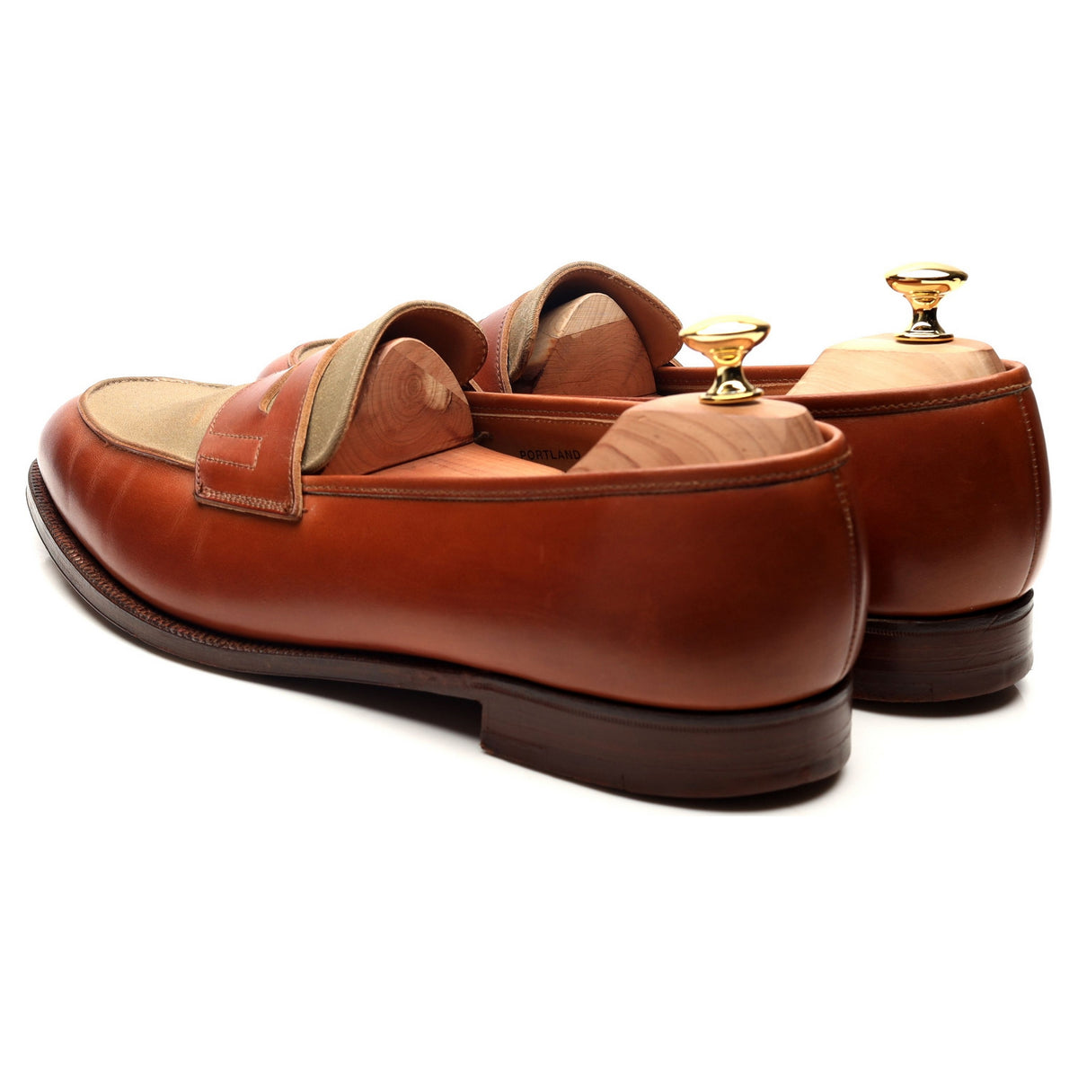 &#39;Portland&#39; Tan Brown Leather Loafers UK 11 E