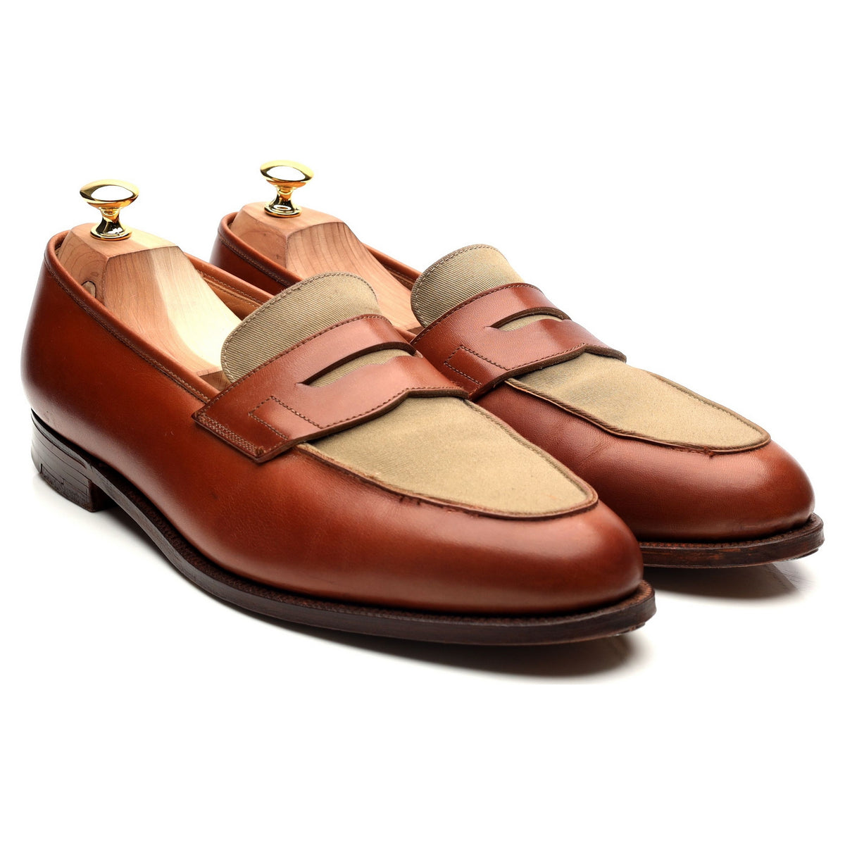 &#39;Portland&#39; Tan Brown Leather Loafers UK 11 E