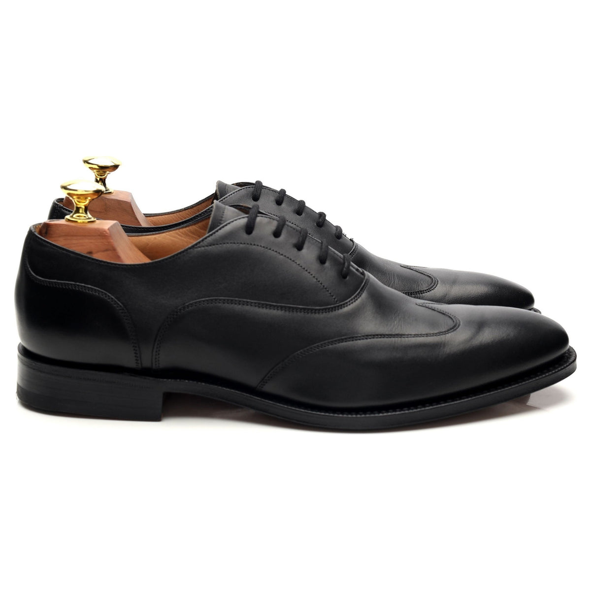 &#39;Shergar&#39; Black Leather Oxford Austerity Brogues UK 7.5 F