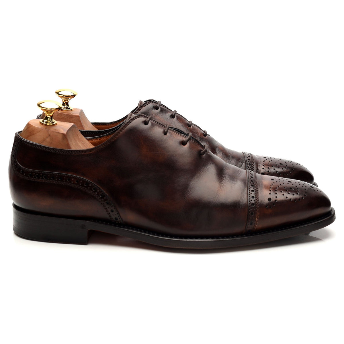 &#39;Del Corso&#39; Dark Brown Leather Oxford Brogue UK 10