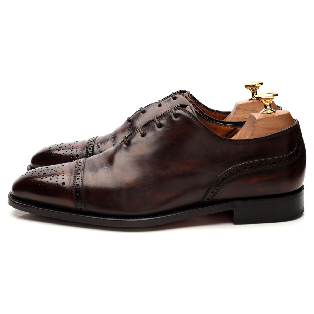 &#39;Del Corso&#39; Dark Brown Leather Oxford Brogue UK 10