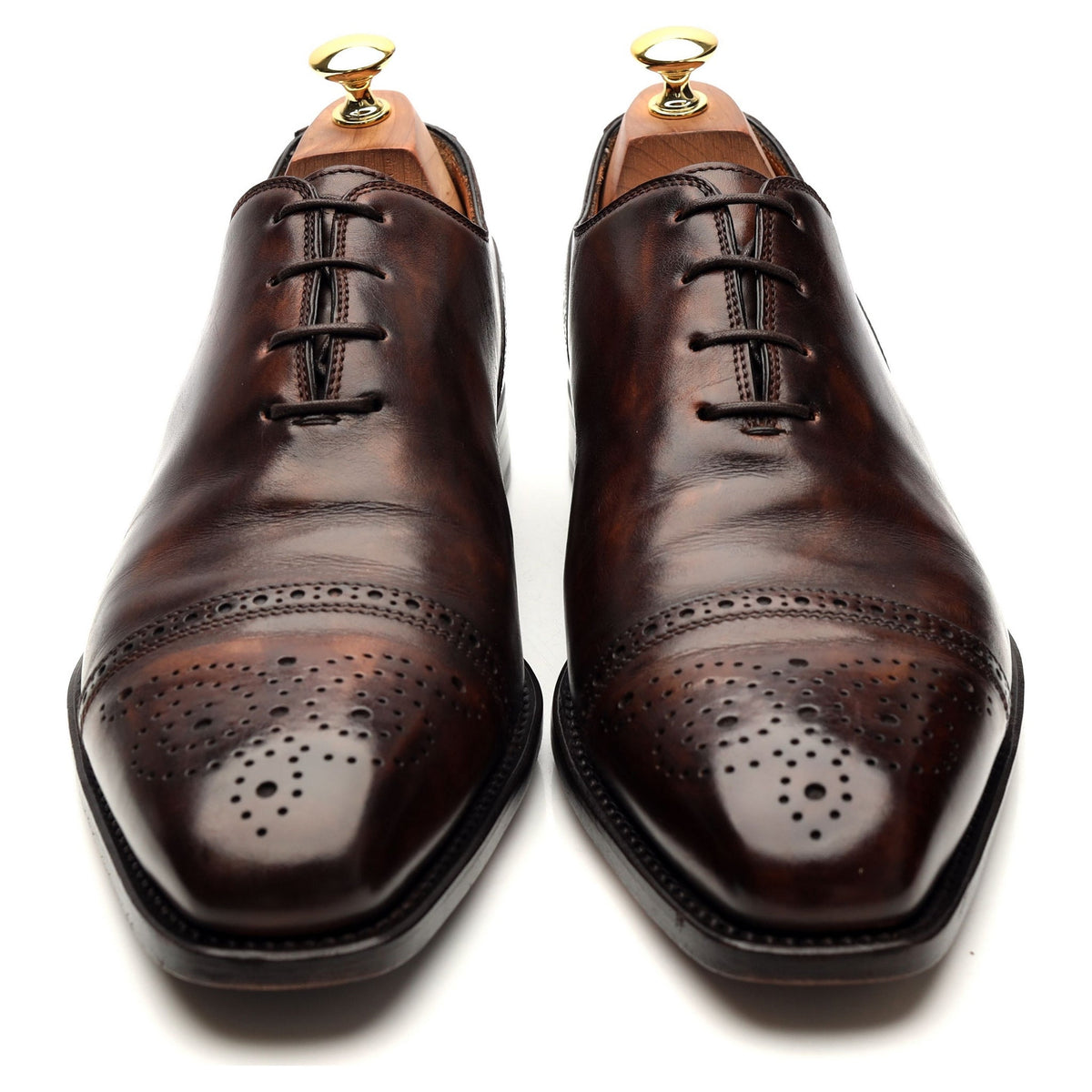 &#39;Del Corso&#39; Dark Brown Leather Oxford Brogue UK 10