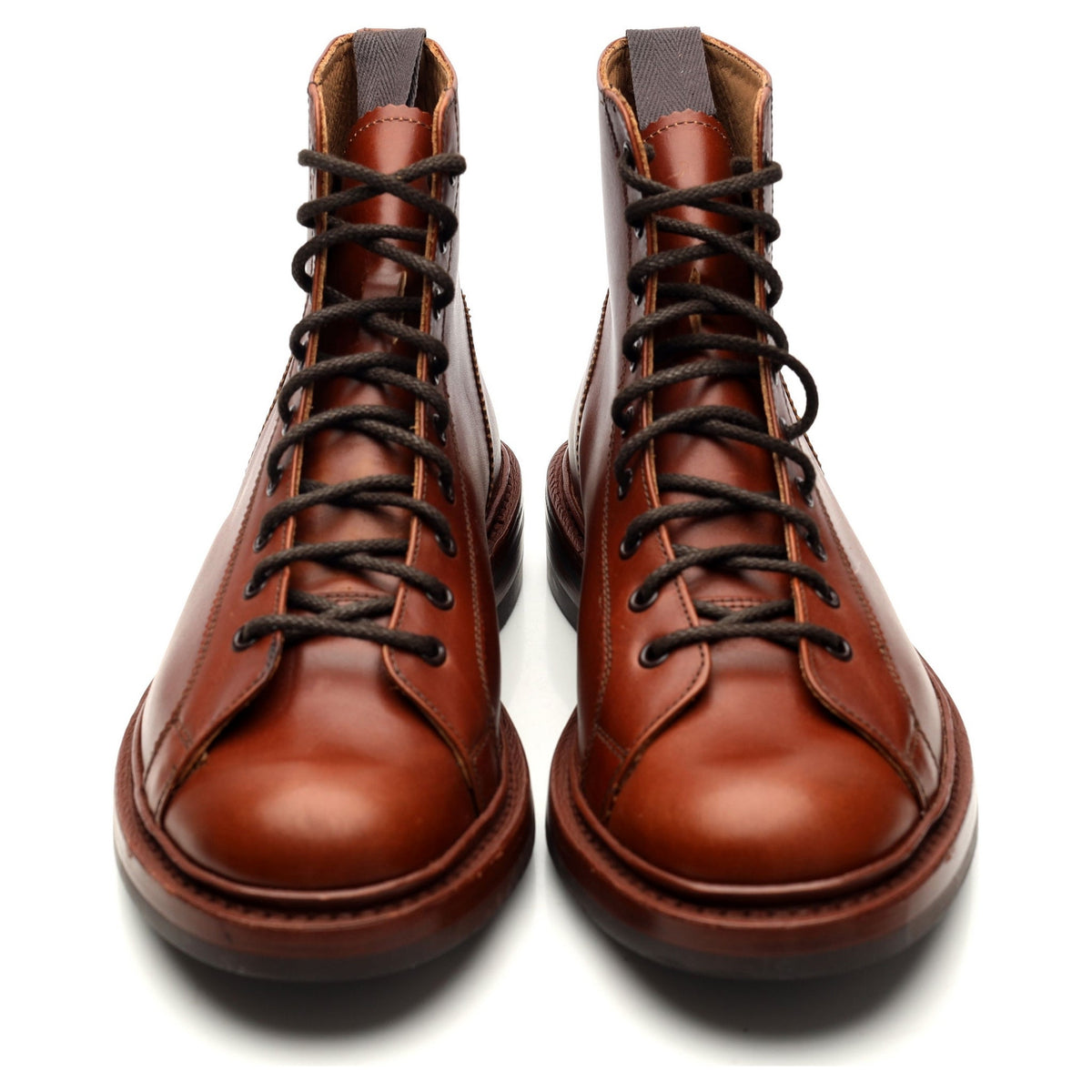 &#39;Ethan&#39; Tan Brown Leather Monkey Boots UK 7