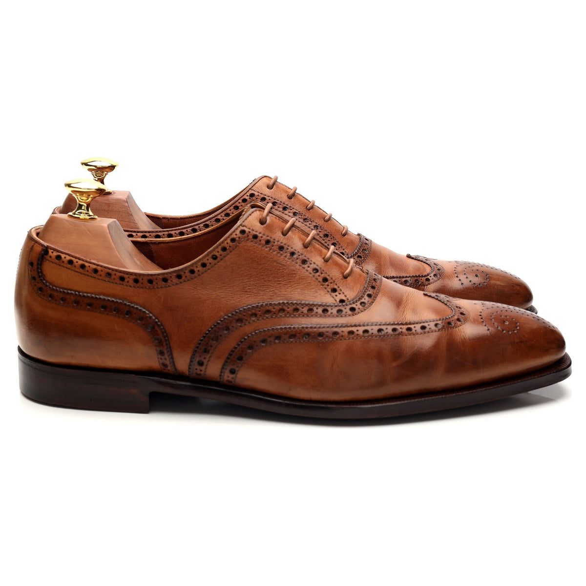 &#39;Clifford&#39; Tan Brown Leather Oxford Brogues UK 8.5 E