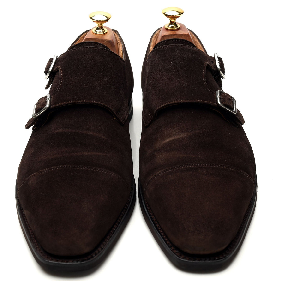 &#39;Lowndes&#39; Dark Brown Suede Monk Strap UK 8.5