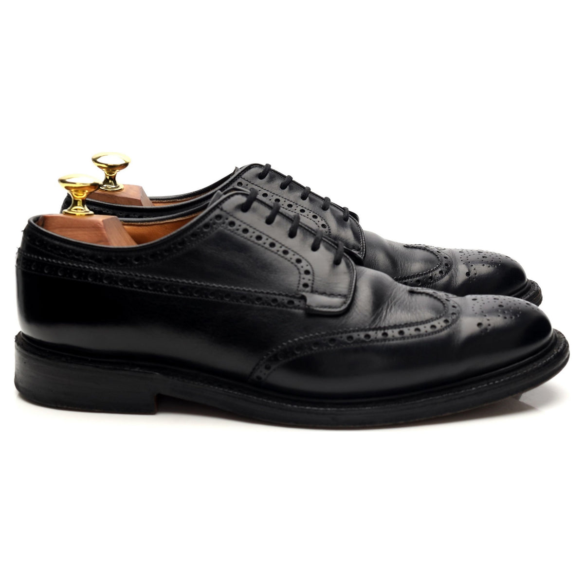 &#39;Grafton&#39; Black Leather Derby Brogues UK 7.5 F