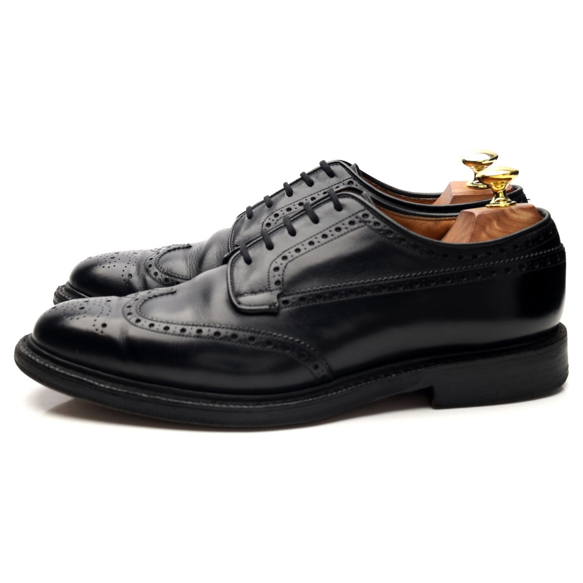 &#39;Grafton&#39; Black Leather Derby Brogues UK 7.5 F