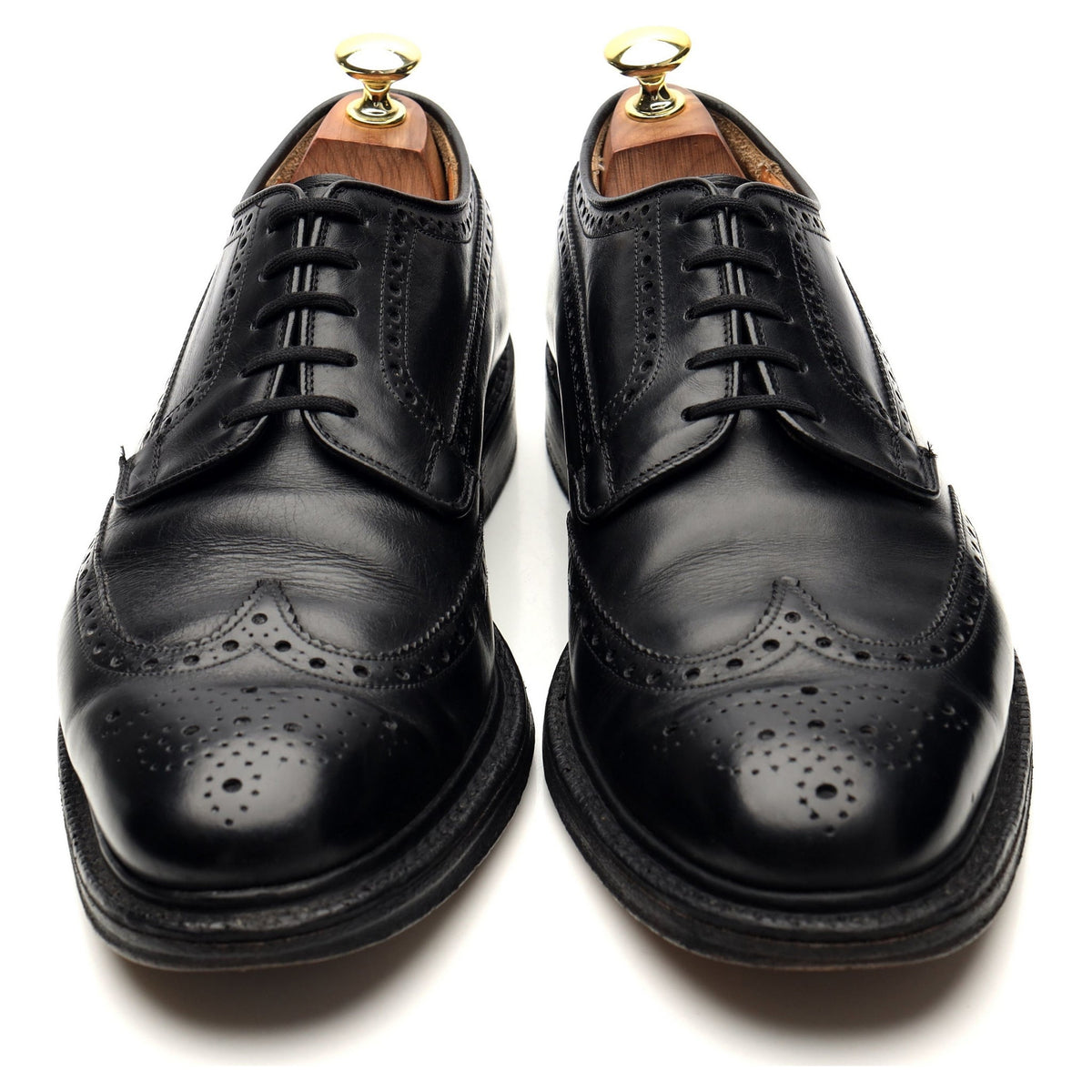 &#39;Grafton&#39; Black Leather Derby Brogues UK 7.5 F