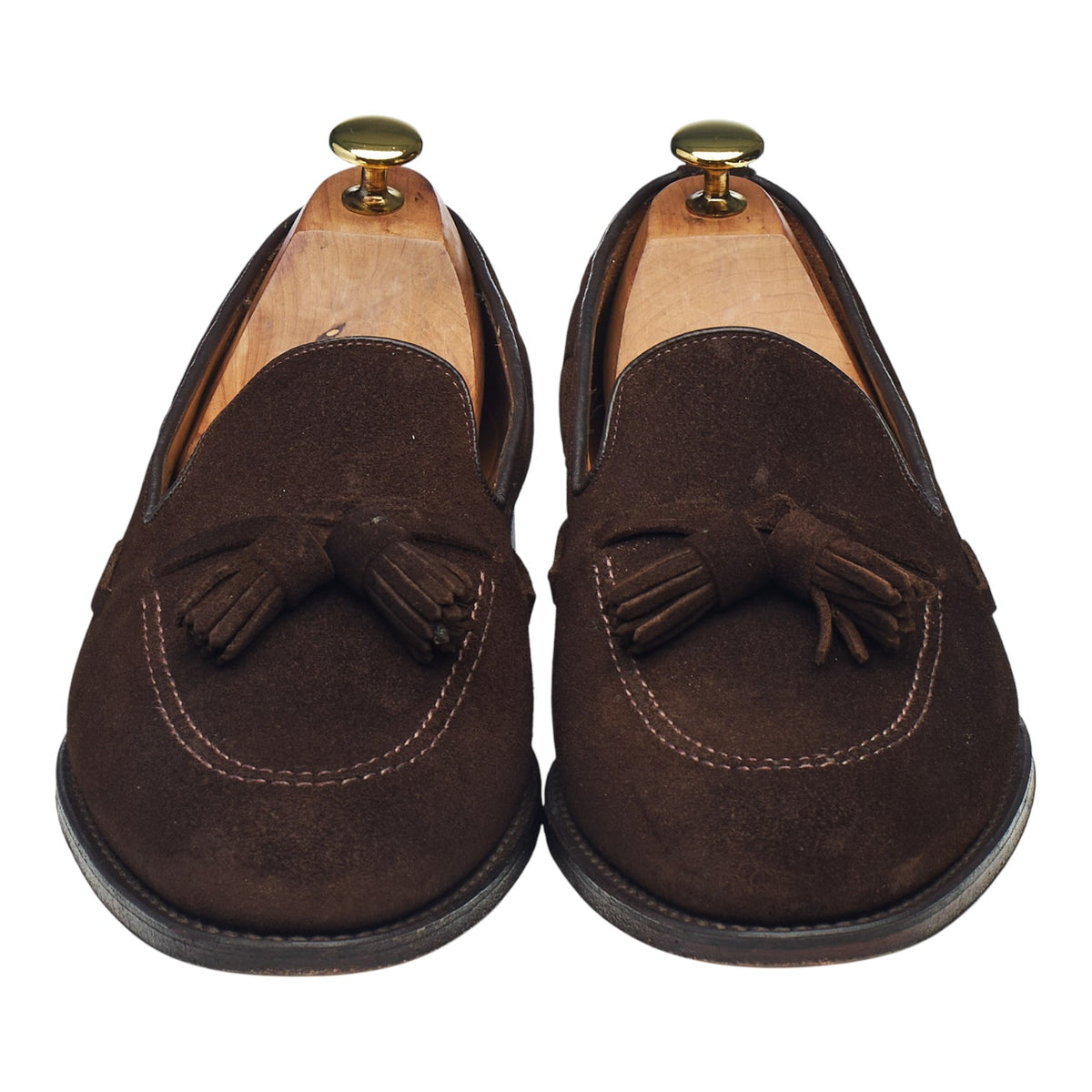 'Lincoln' Brown Suede Tassel Loafers UK 8 F