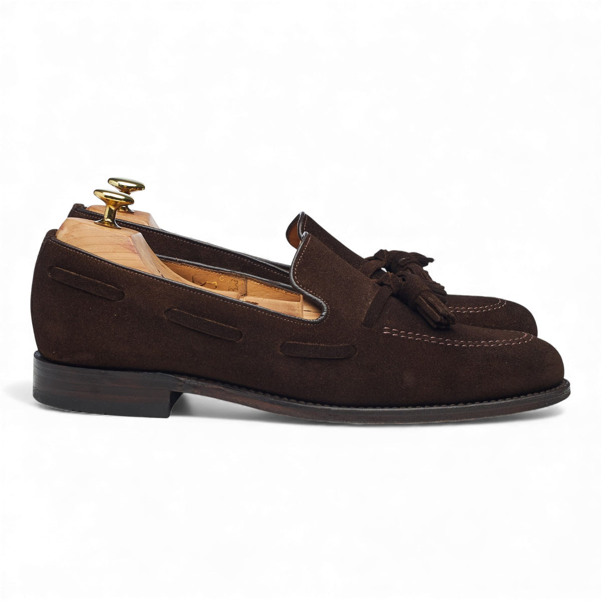 'Lincoln' Brown Suede Tassel Loafers UK 8 F