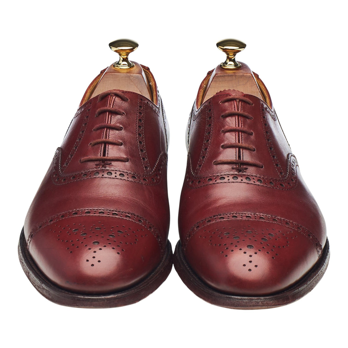 'Plymouth' Burgundy Leather Oxford Brogues UK 8.5 F