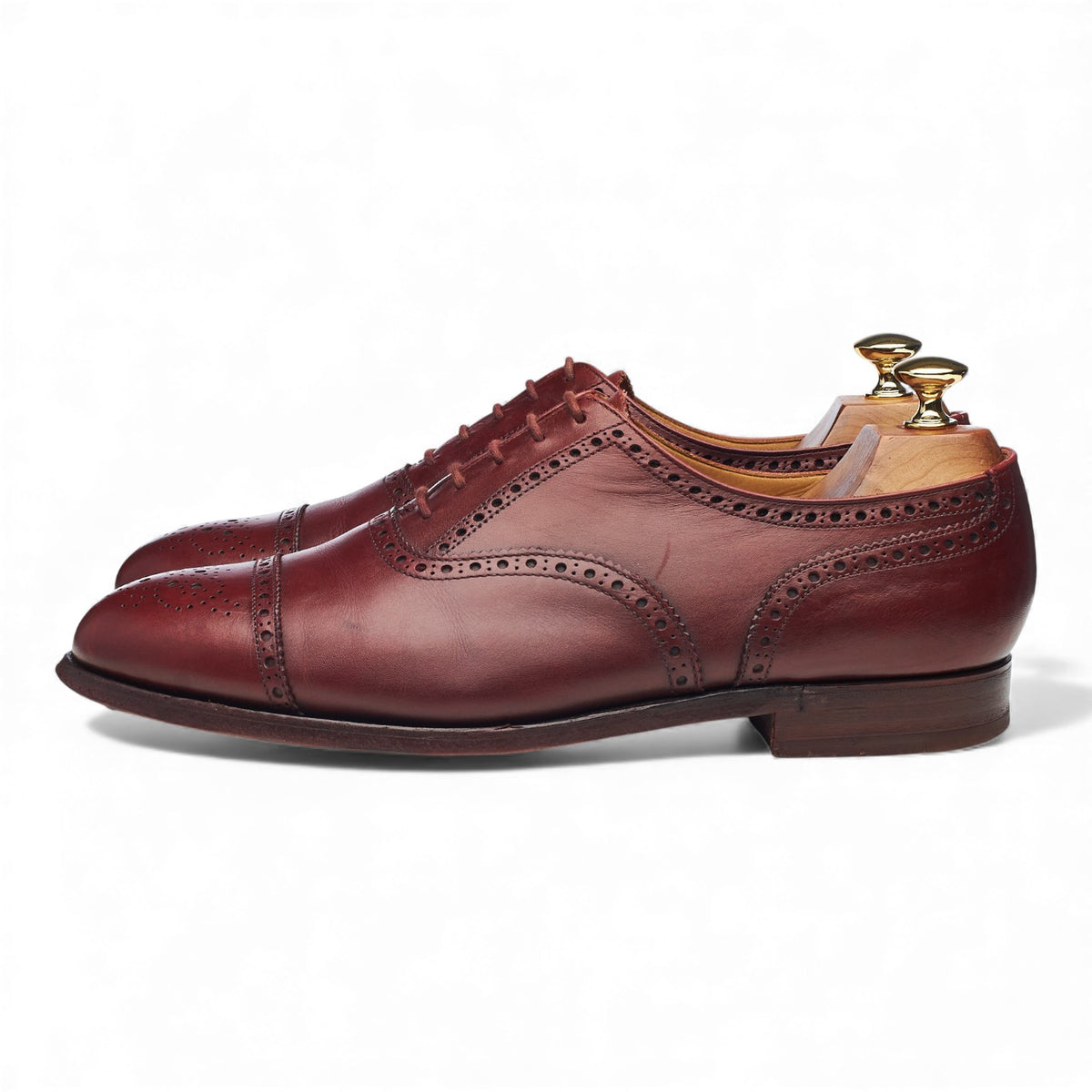 'Plymouth' Burgundy Leather Oxford Brogues UK 8.5 F