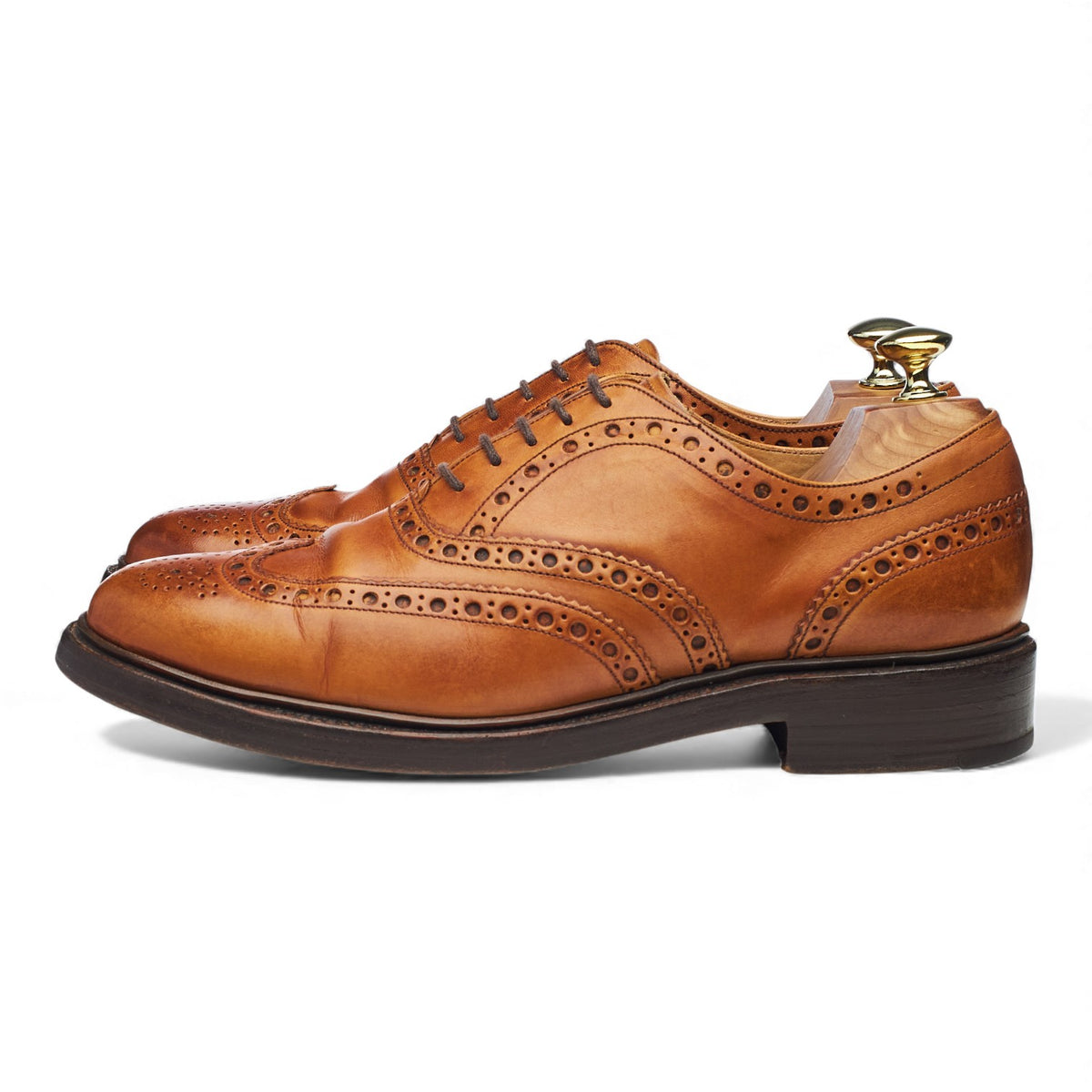 'Westfield' Tan Brown Leather Oxford Brogues UK 7.5 F