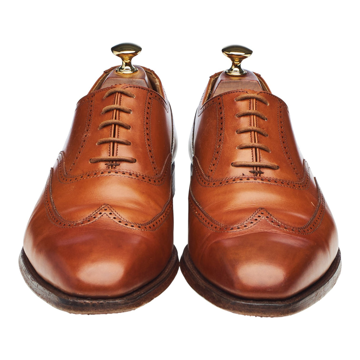 'Drummond' Tan Brown Leather Oxford Brogues UK 9 E