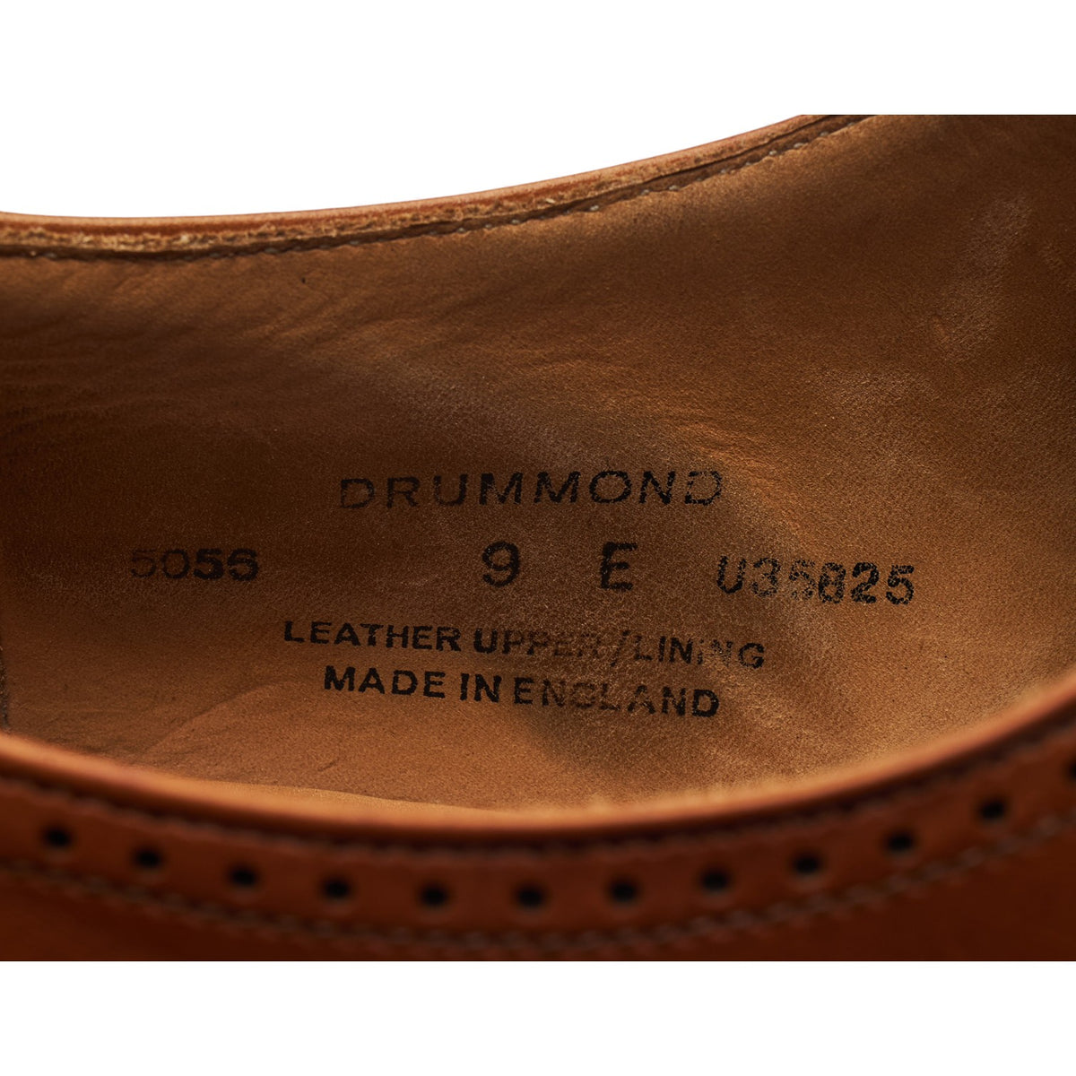 'Drummond' Tan Brown Leather Oxford Brogues UK 9 E