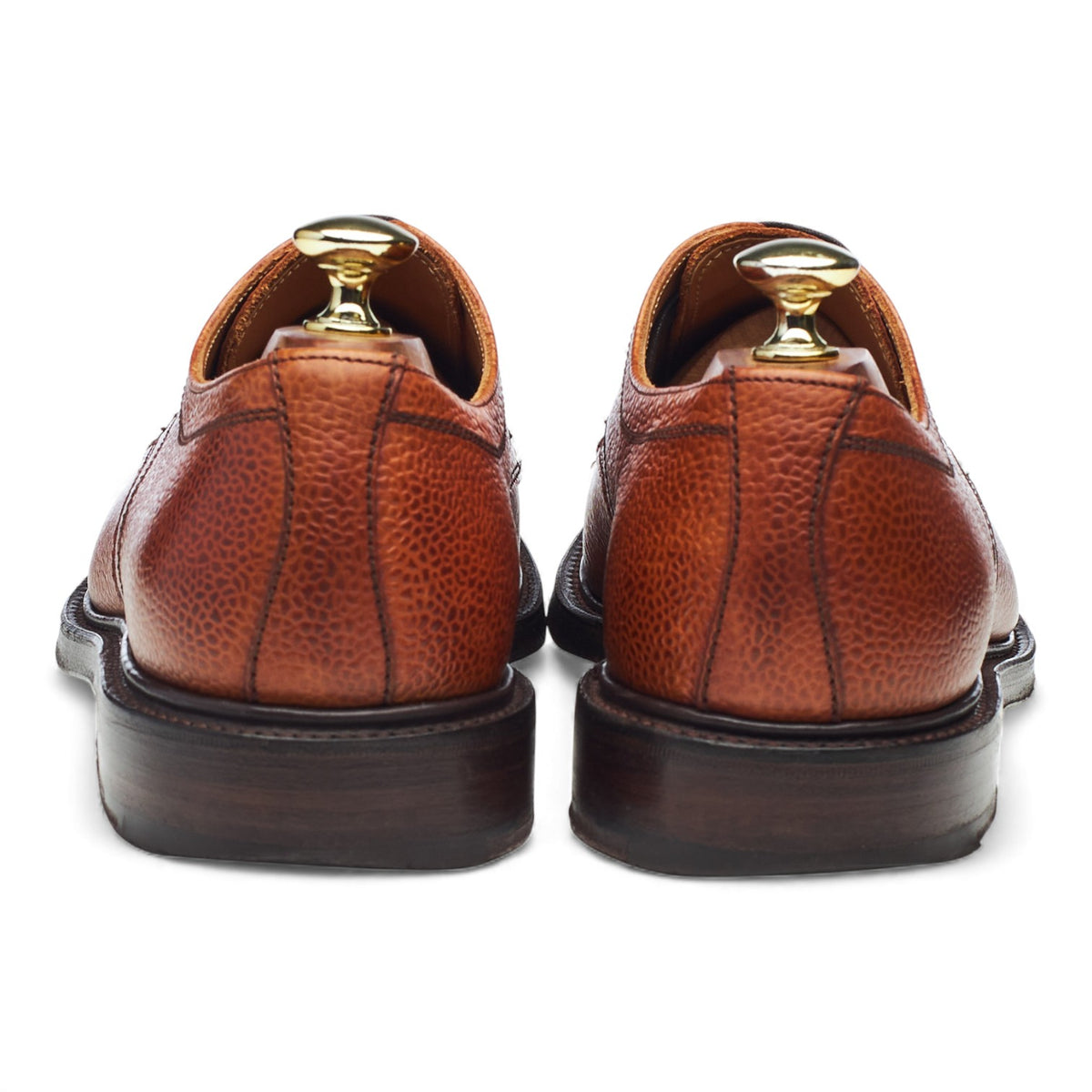 Tan Brown Grain Leather Split Toe Derby UK 7.5 F