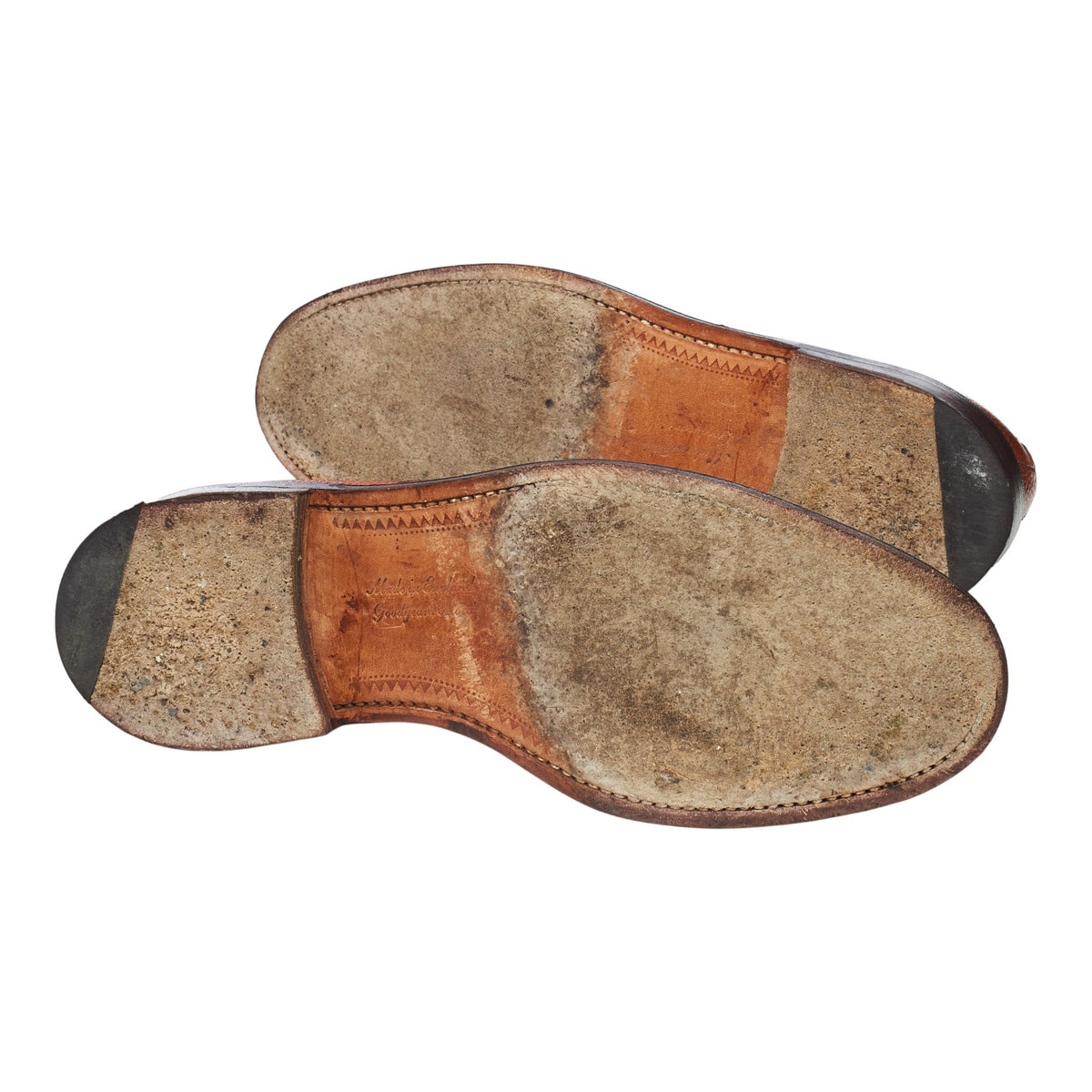 Tan Brown Grain Leather Split Toe Derby UK 7.5 F