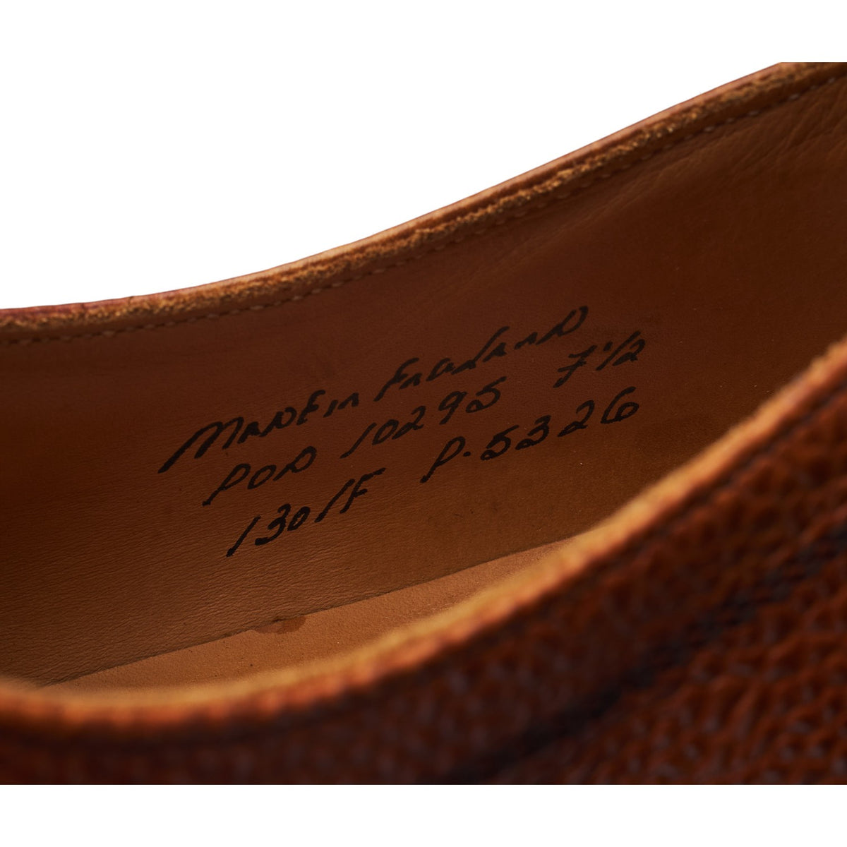 Tan Brown Grain Leather Split Toe Derby UK 7.5 F