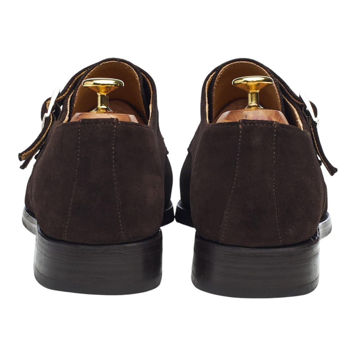 '3637' Dark Brown Suede Double Monk Strap UK 8