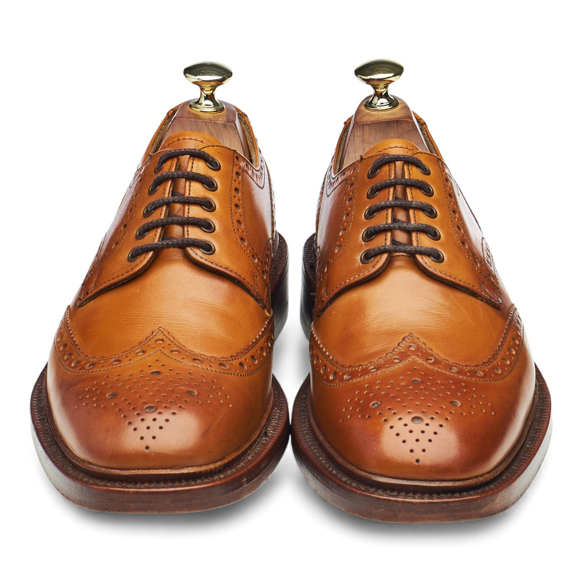 1880 'Chester 2' Tan Brown Leather Derby Brogues UK 7 F