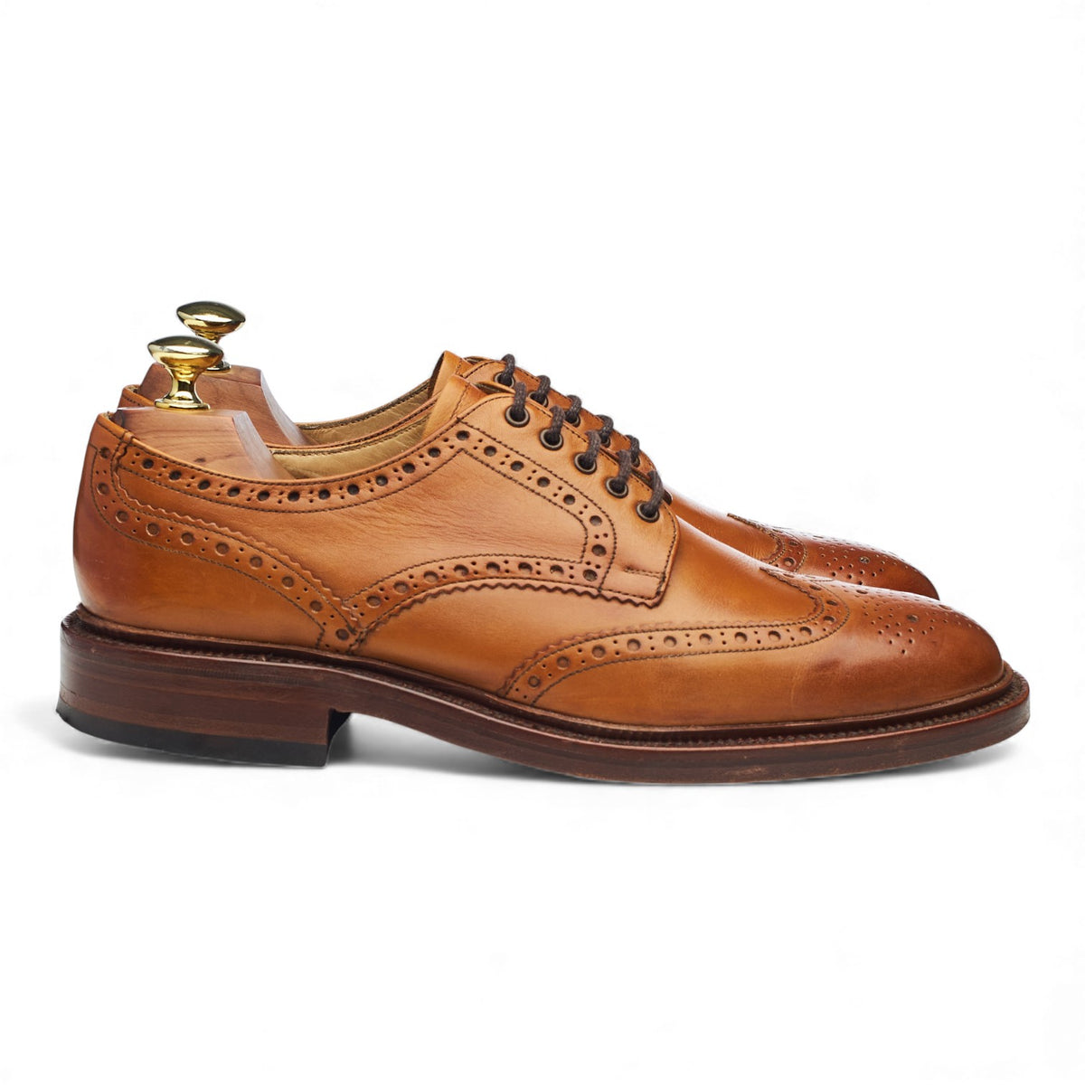 1880 'Chester 2' Tan Brown Leather Derby Brogues UK 7 F