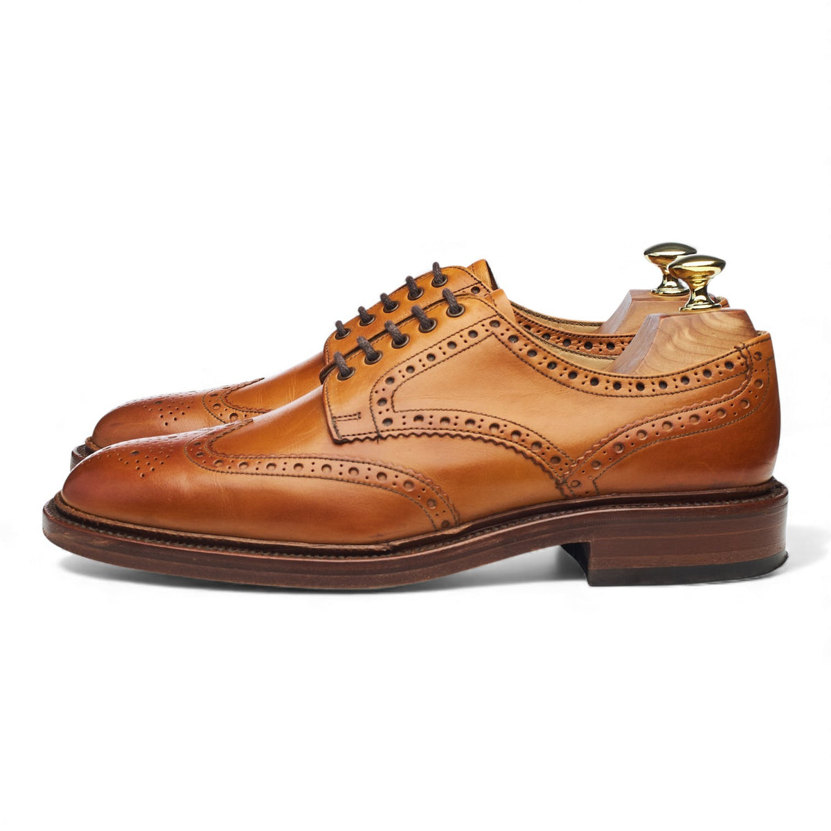 1880 'Chester 2' Tan Brown Leather Derby Brogues UK 7 F